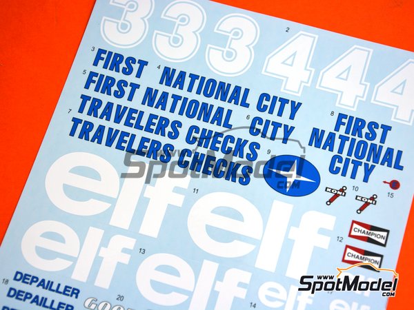 Image 2: Tyrrell Ford P34 Tyrrell Racing Team sponsored by First National City Travelers Checks - FIA Formula 1 World Championship 1977 | Marking / livery in 1/12 scale manufactured by Tabu Design (ref.&nbsp;TABU12037D, also 4545310015369)