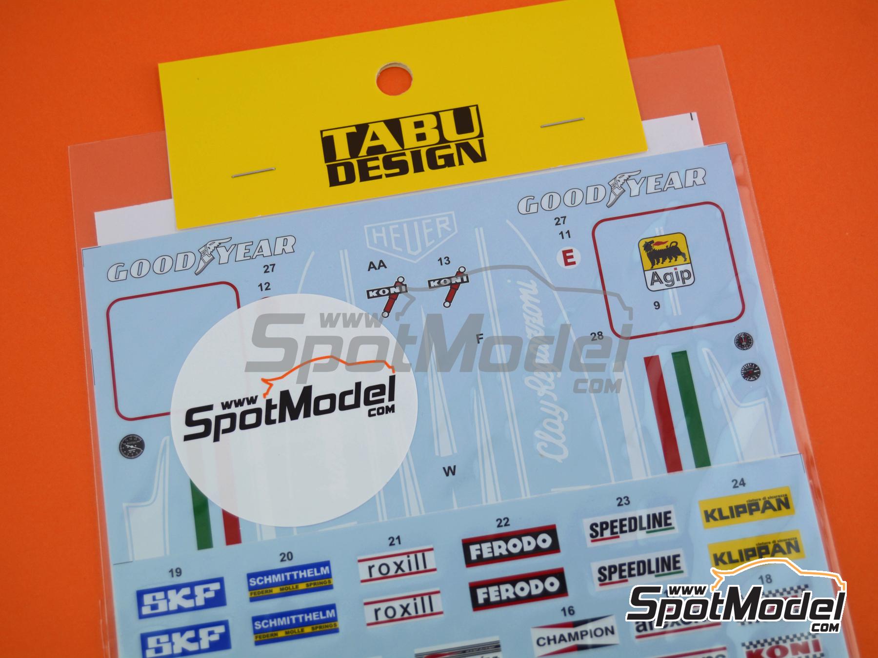 Image 1: Ferrari 312T Scuderia Ferrari Team sponsored by Agip - FIA Formula 1 World Championship 1975 and 1976 | Marking / livery in 1/12 scale manufactured by Tabu Design (ref.&nbsp;TABU12077B, also 4545310021896)