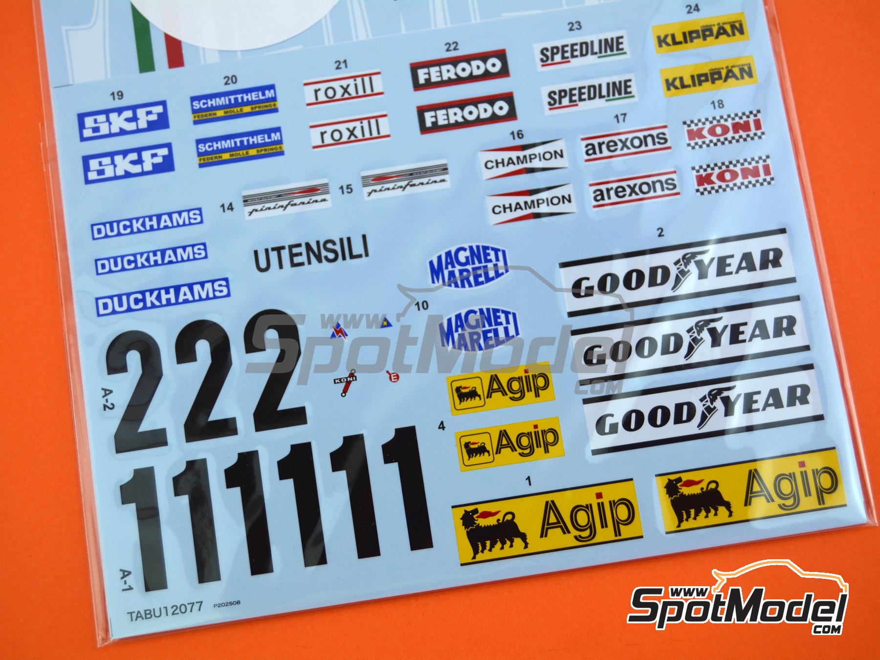 Image 2: Ferrari 312T Scuderia Ferrari Team sponsored by Agip - FIA Formula 1 World Championship 1975 and 1976 | Marking / livery in 1/12 scale manufactured by Tabu Design (ref.&nbsp;TABU12077B, also 4545310021896)