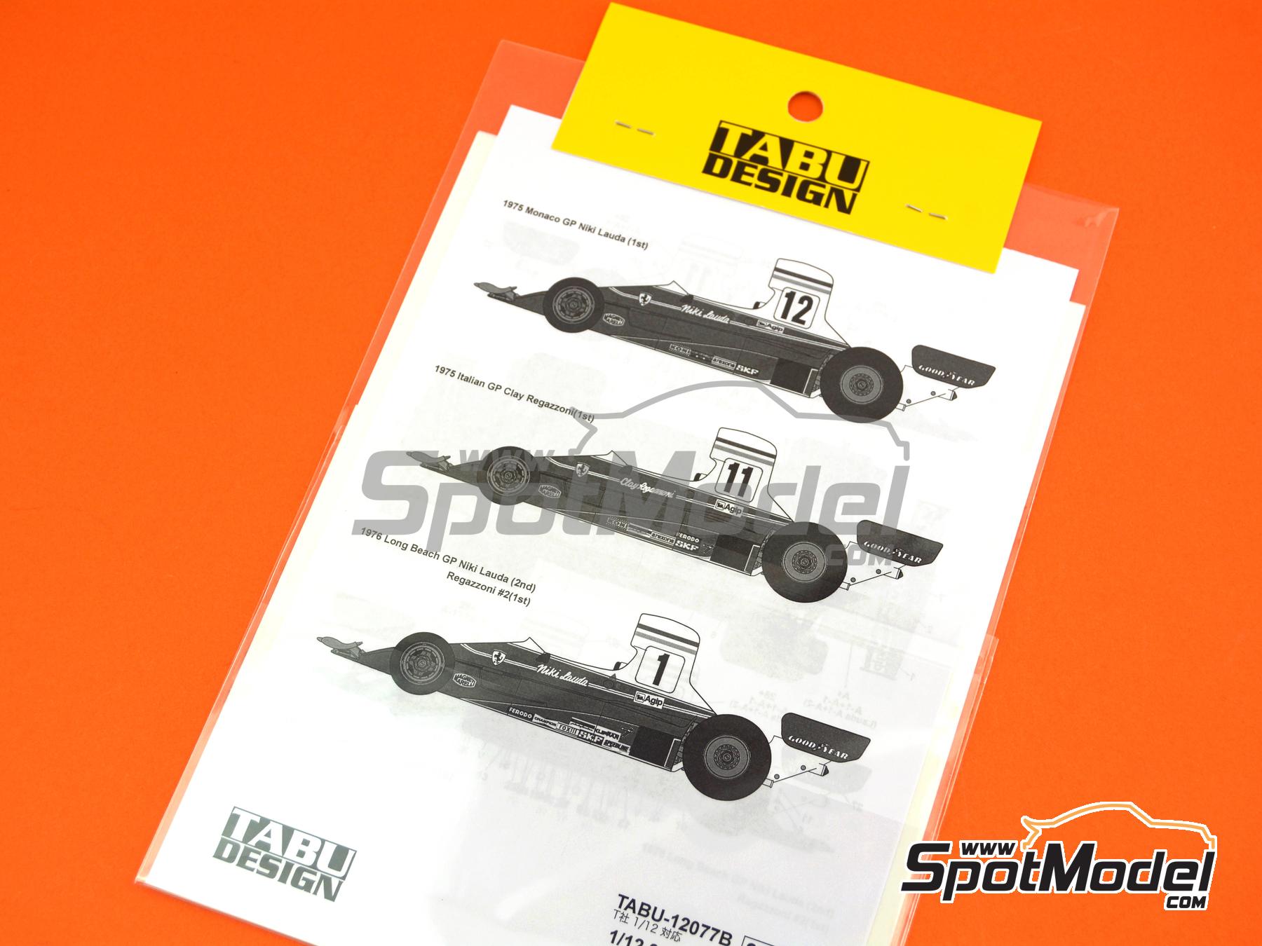 Image 4: Ferrari 312T Scuderia Ferrari Team sponsored by Agip - FIA Formula 1 World Championship 1975 and 1976 | Marking / livery in 1/12 scale manufactured by Tabu Design (ref.&nbsp;TABU12077B, also 4545310021896)