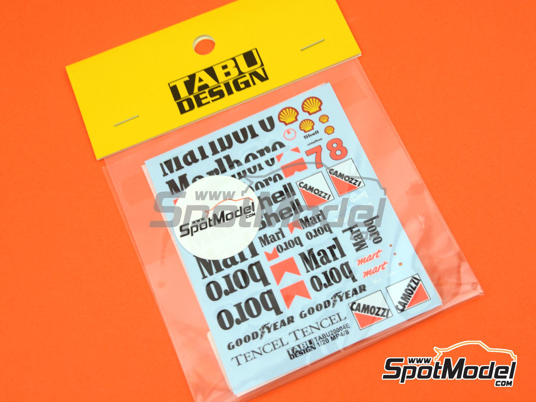 Image 3: McLaren Honda MP4/8 McLaren Racing Limited Team sponsored by Marlboro - FIA Formula 1 World Championship 1993 | Marking / livery in 1/20 scale manufactured by Tabu Design (ref.&nbsp;TABU20004E, also 4545310019305)