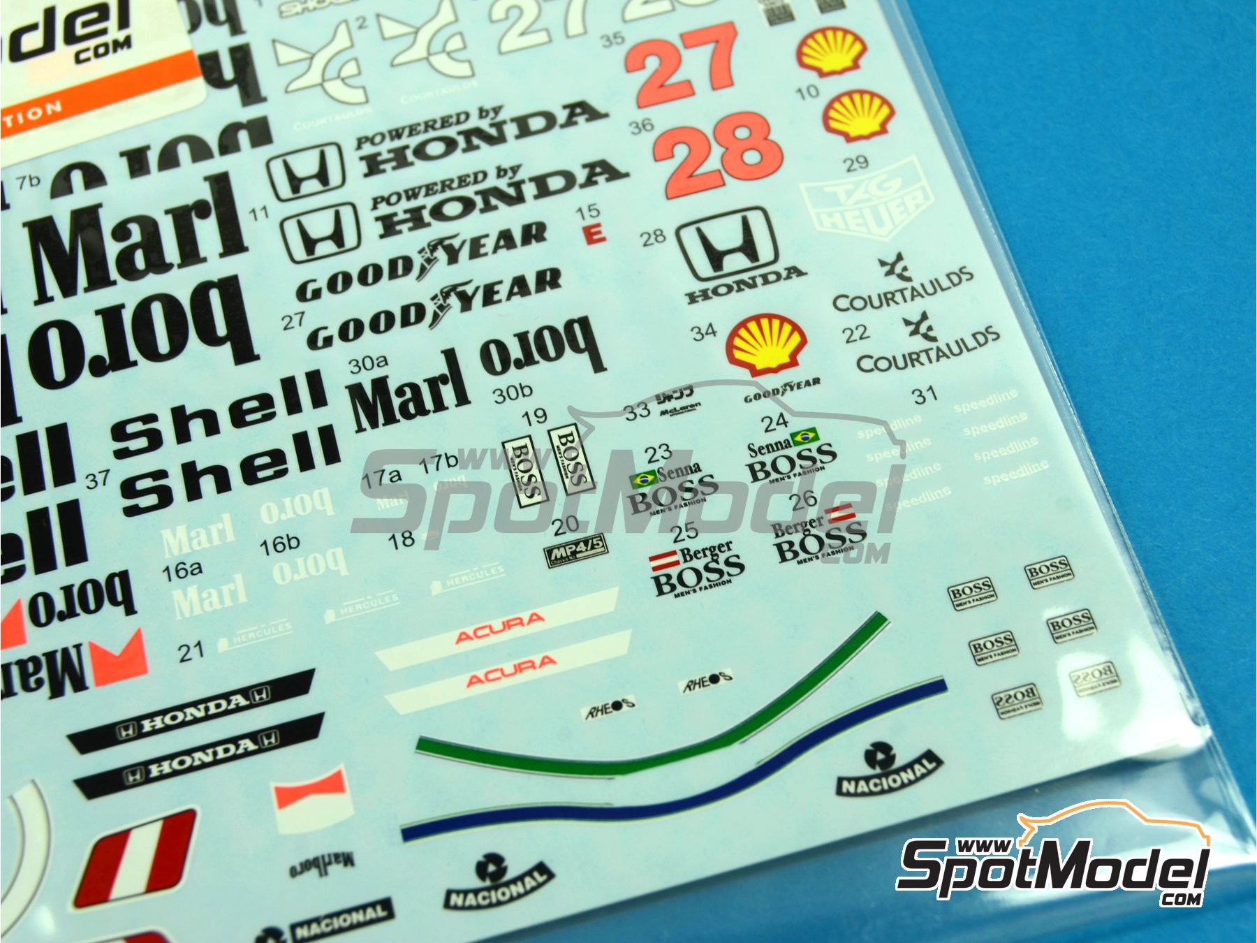 Image 2: McLaren Honda MP4/5B McLaren Racing Limited Team sponsored by Marlboro Shell - FIA Formula 1 World Championship 1990 | Marking / livery in 1/20 scale manufactured by Tabu Design (ref.&nbsp;TABU20016B, also 4545310801757)