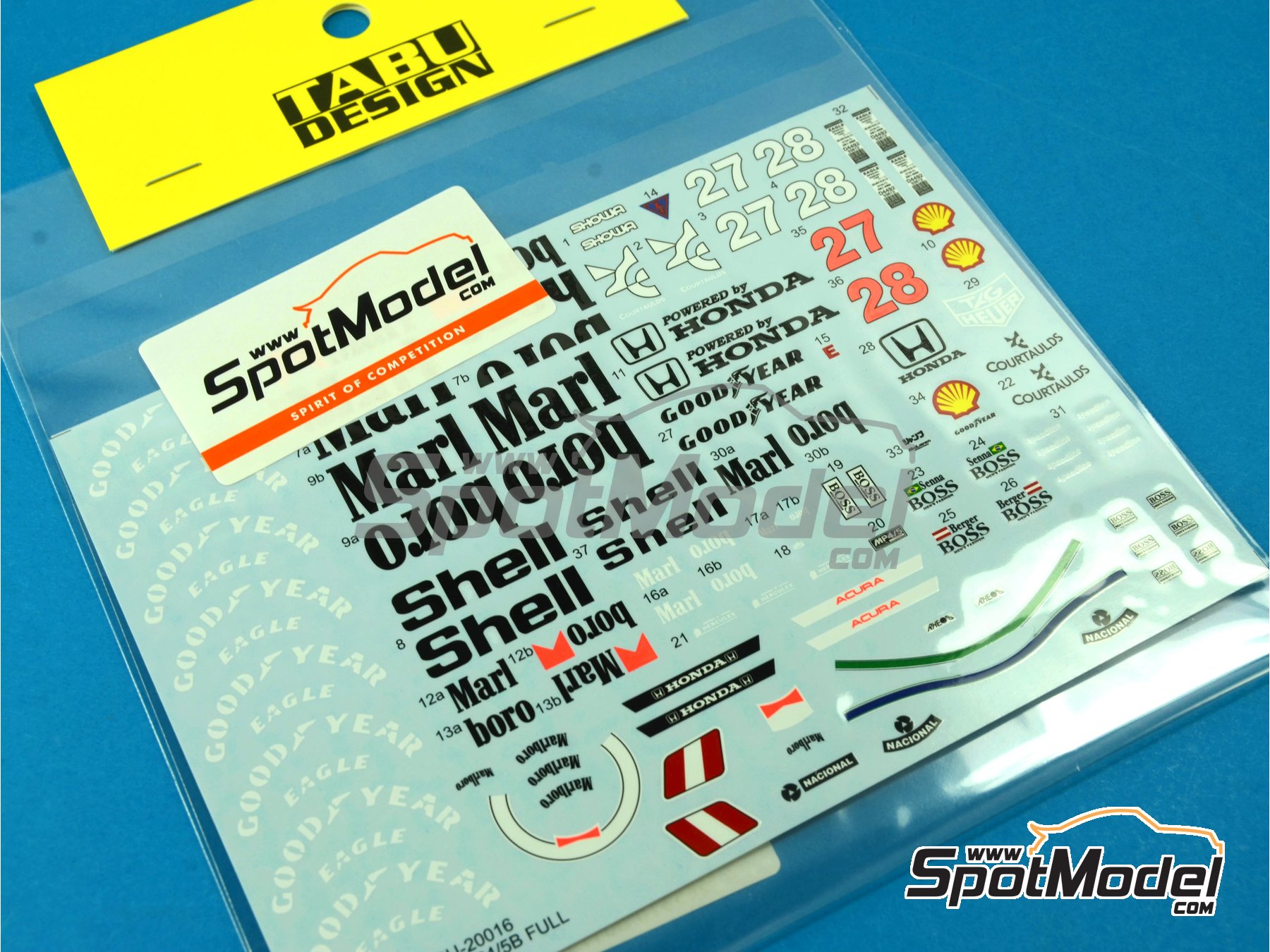 Image 5: McLaren Honda MP4/5B McLaren Racing Limited Team sponsored by Marlboro Shell - FIA Formula 1 World Championship 1990 | Marking / livery in 1/20 scale manufactured by Tabu Design (ref.&nbsp;TABU20016B, also 4545310801757)