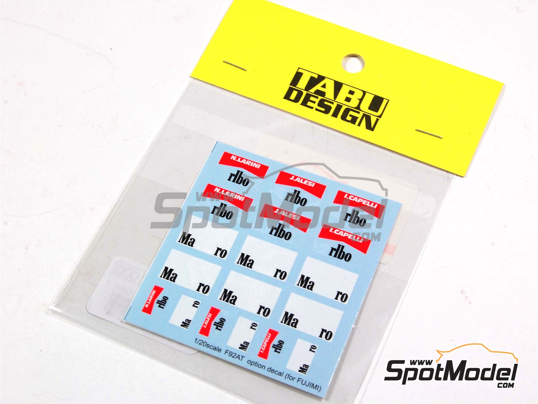 Image 1: Ferrari F92A Scuderia Ferrari Team sponsored by Marlboro - FIA Formula 1 World Championship 1992 | Marking / livery in 1/20 scale manufactured by Tabu Design (ref.&nbsp;TABU20061, also 4545310802204)