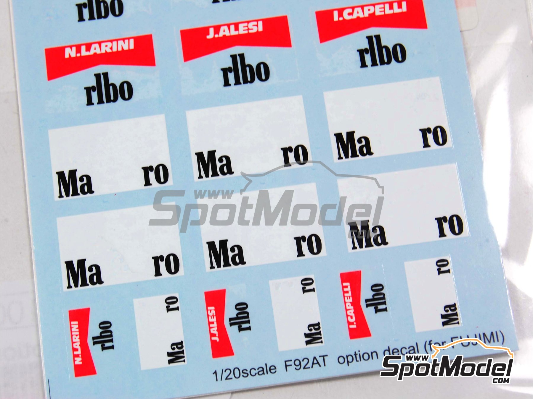 Image 3: Ferrari F92A Scuderia Ferrari Team sponsored by Marlboro - FIA Formula 1 World Championship 1992 | Marking / livery in 1/20 scale manufactured by Tabu Design (ref.&nbsp;TABU20061, also 4545310802204)