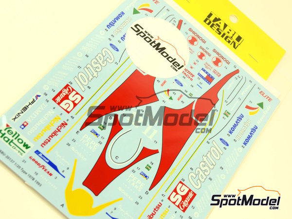 Image 1: Lotus Ford 107B Equipo Lotus patrocinado por Castrol - Campeonato del Mundo de F1 1993 | Decoraci&oacute;n en escala&nbsp;1/20 fabricado por Tabu Design (ref.&nbsp;TABU20137, tambien 4545310010838)