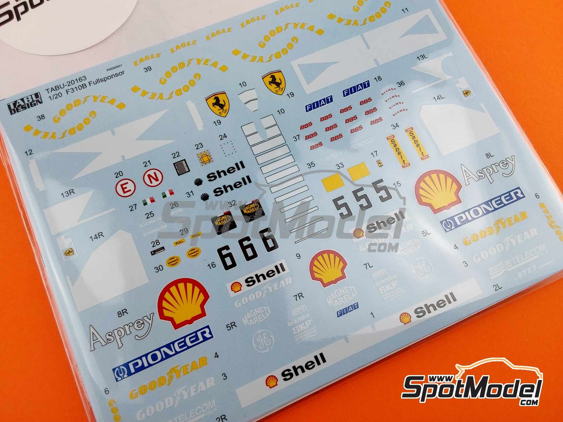 Image 3: Ferrari F310B - FIA Formula 1 World Championship 1997 | Marking / livery in 1/20 scale manufactured by Tabu Design (ref.&nbsp;TABU20163, also 4545310021629)