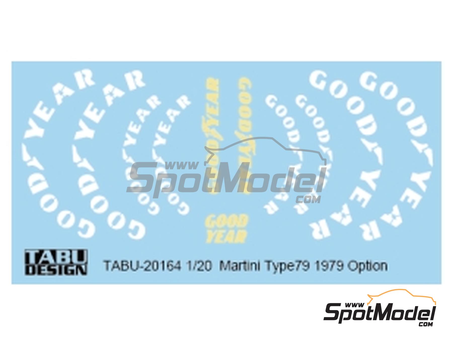 Image 1: Lotus Ford Type 79 sponsored by Goodyear -  1979 | Logotypes in 1/20 scale manufactured by Tabu Design (ref.&nbsp;TABU20164, also 4545310021933)