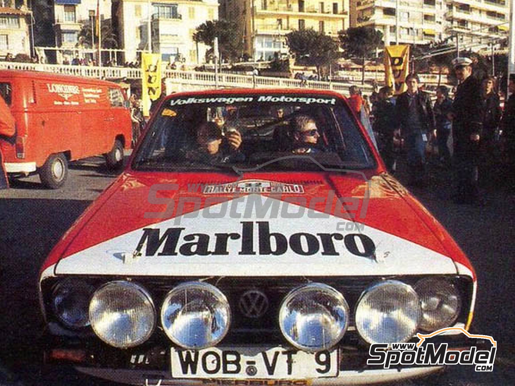 Image 1: Volkswagen Golf Mk I GTI sponsored by Marlboro - Monte Carlo Rally - Rallye Automobile de Monte-Carlo 1980 | Marking / livery in 1/24 scale manufactured by Tabu Design (ref.&nbsp;TABU24076, also 4545310013457)