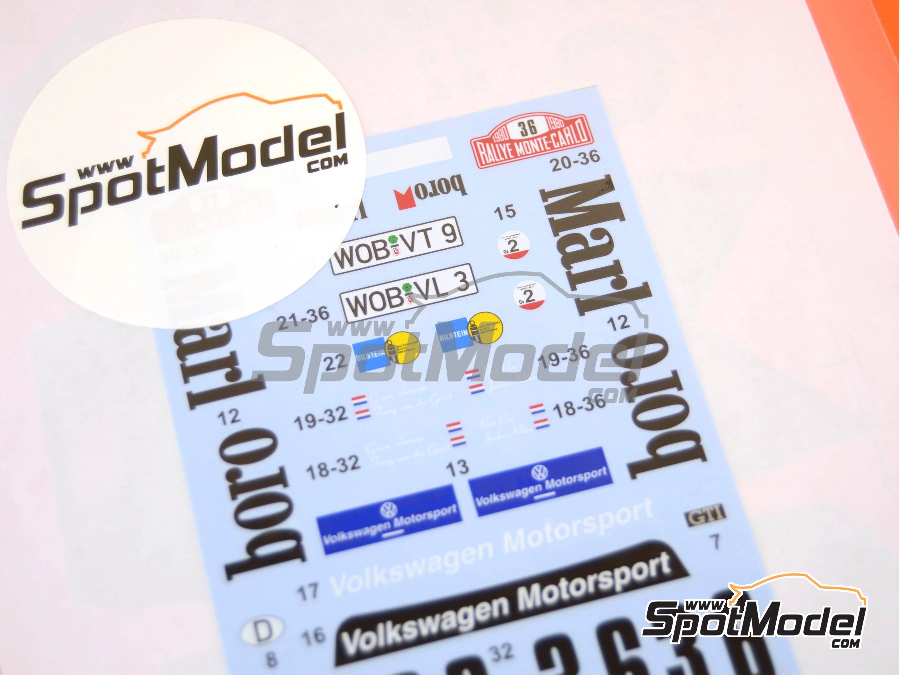 Image 2: Volkswagen Golf Mk I GTI sponsored by Marlboro - Monte Carlo Rally - Rallye Automobile de Monte-Carlo 1980 | Marking / livery in 1/24 scale manufactured by Tabu Design (ref.&nbsp;TABU24076, also 4545310013457)