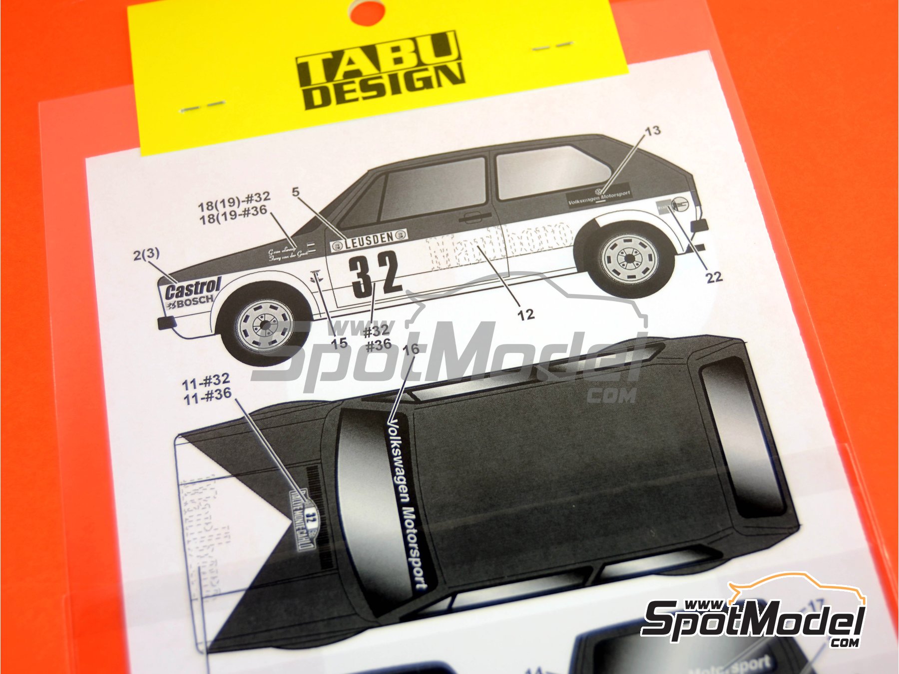 Image 5: Volkswagen Golf Mk I GTI sponsored by Marlboro - Monte Carlo Rally - Rallye Automobile de Monte-Carlo 1980 | Marking / livery in 1/24 scale manufactured by Tabu Design (ref.&nbsp;TABU24076, also 4545310013457)