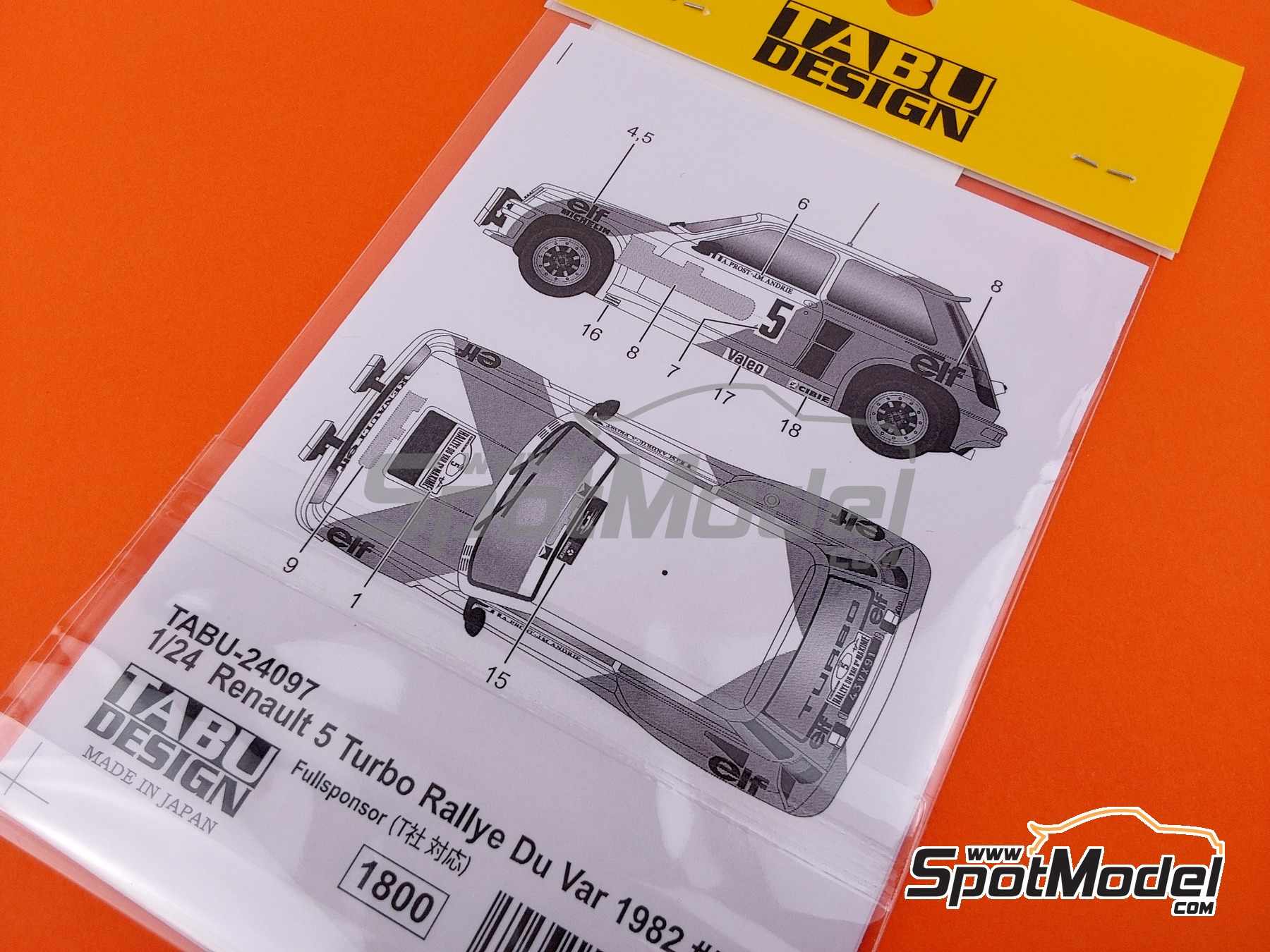 Image 4: Renault 5 Turbo Group B sponsored by Marlboro - Rally Du Var 1982 | Marking / livery in 1/24 scale manufactured by Tabu Design (ref.&nbsp;TABU24097, also 4545310021667)