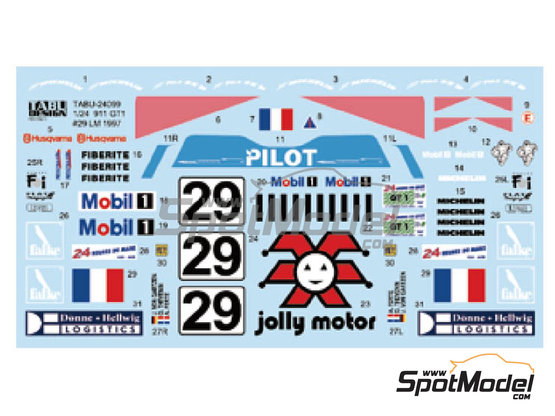 Image 1: Porsche 911 GT1 JB Racing Team sponsored by Marlboro - 24 Hours Le Mans 1997 | Marking / livery in 1/24 scale manufactured by Tabu Design (ref.&nbsp;TABU24099, also 4545310022152)