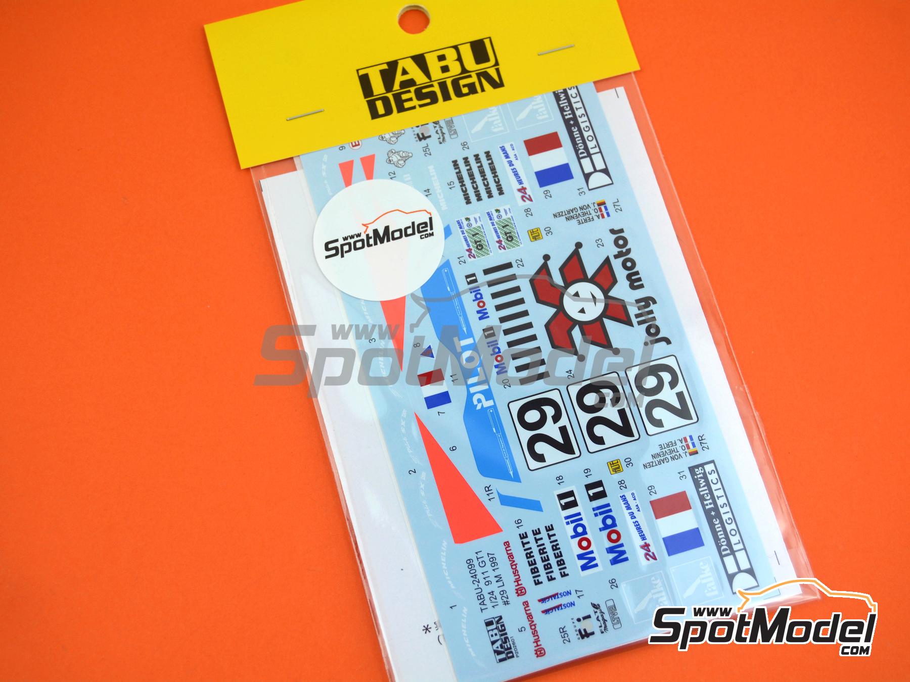 Image 2: Porsche 911 GT1 JB Racing Team sponsored by Marlboro - 24 Hours Le Mans 1997 | Marking / livery in 1/24 scale manufactured by Tabu Design (ref.&nbsp;TABU24099, also 4545310022152)