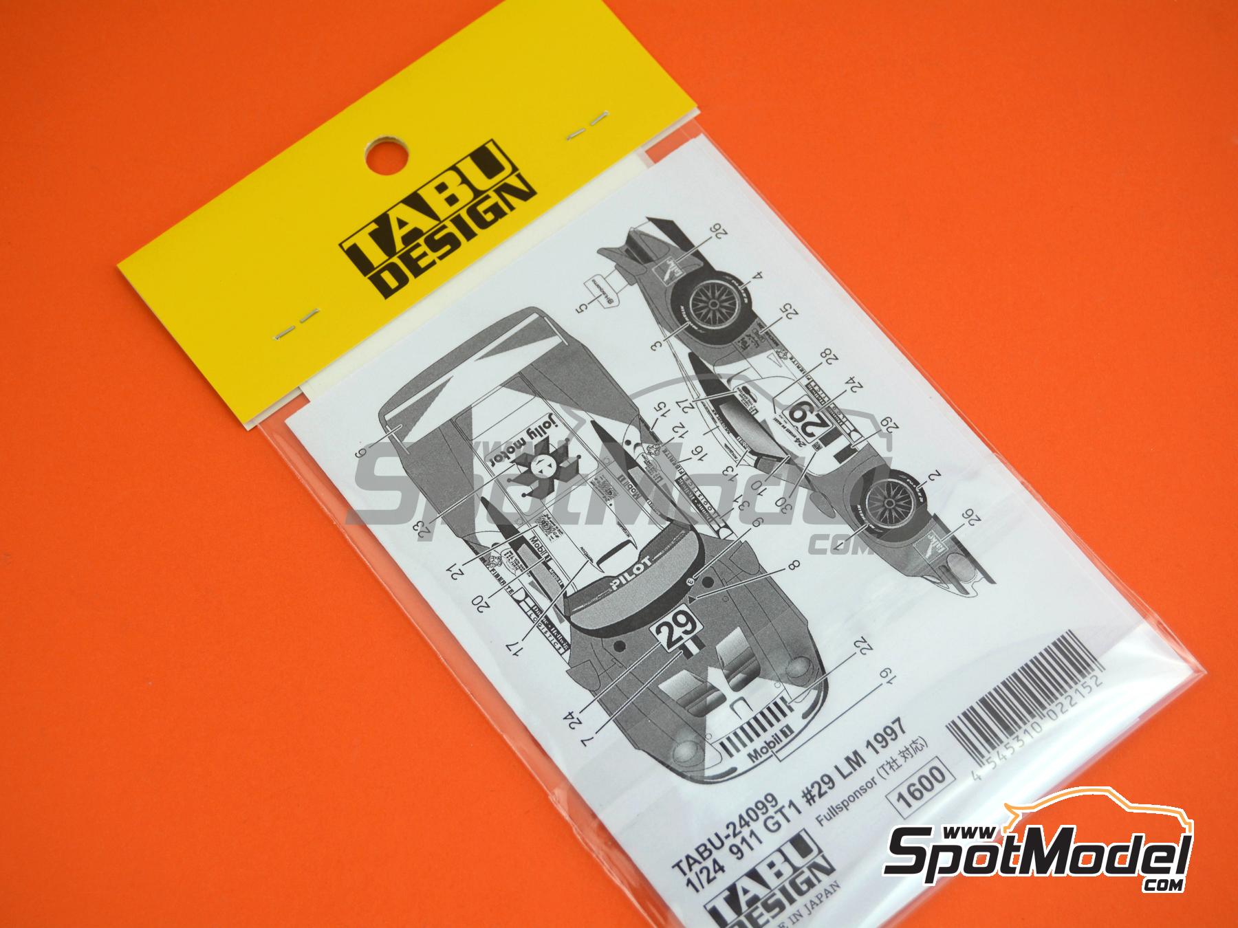 Image 4: Porsche 911 GT1 JB Racing Team sponsored by Marlboro - 24 Hours Le Mans 1997 | Marking / livery in 1/24 scale manufactured by Tabu Design (ref.&nbsp;TABU24099, also 4545310022152)