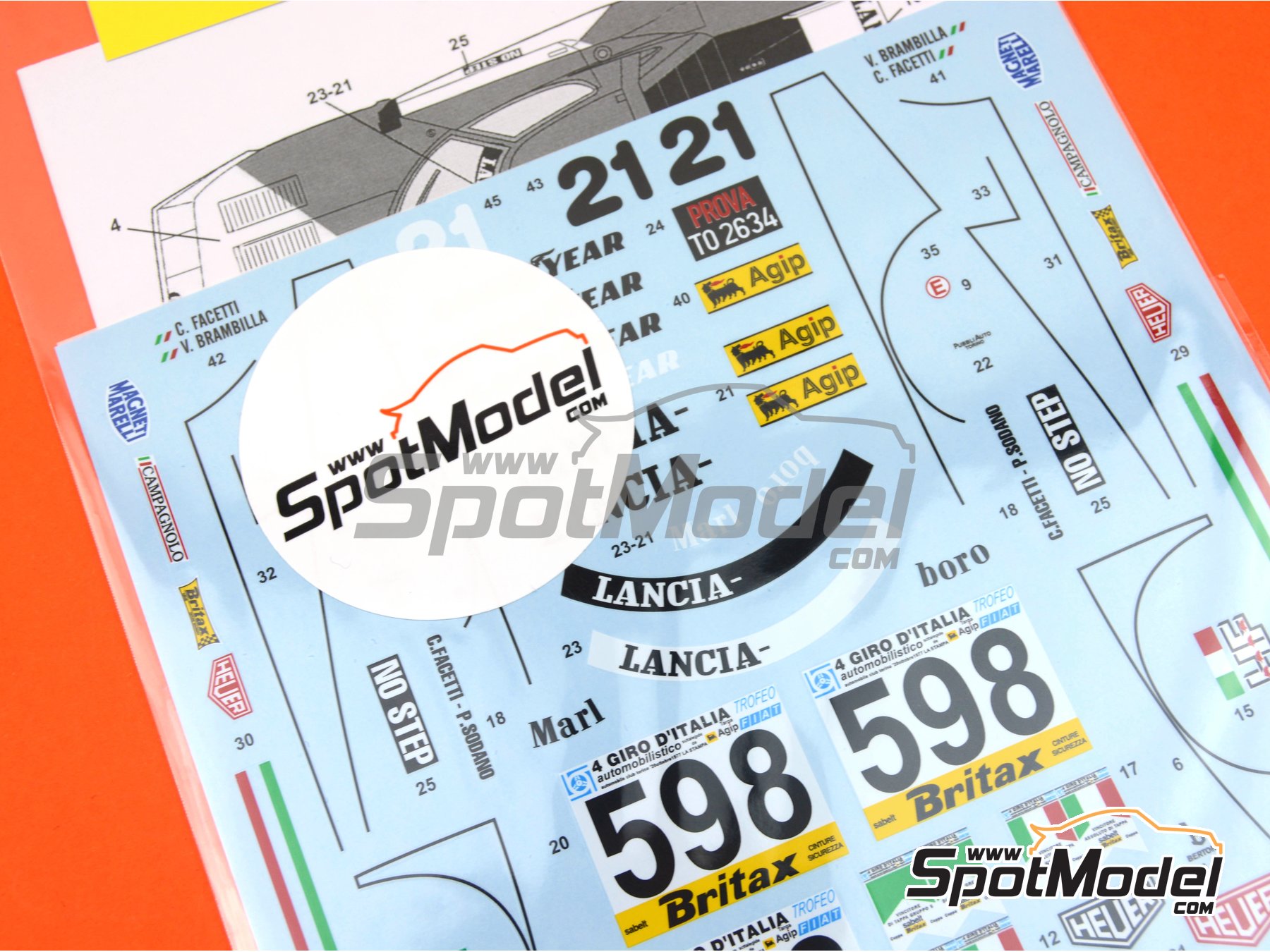 Image 4: Lancia Stratos Turbo patrocinado por Marlboro - Giro d'Italia Automobilistico, Campeonato del mundo de Marcas 1976 | Decoraci&oacute;n en escala&nbsp;1/24 fabricado por Tabu Design (ref.&nbsp;TABU24018R, tambien 4545310018513 y TABU2418R)