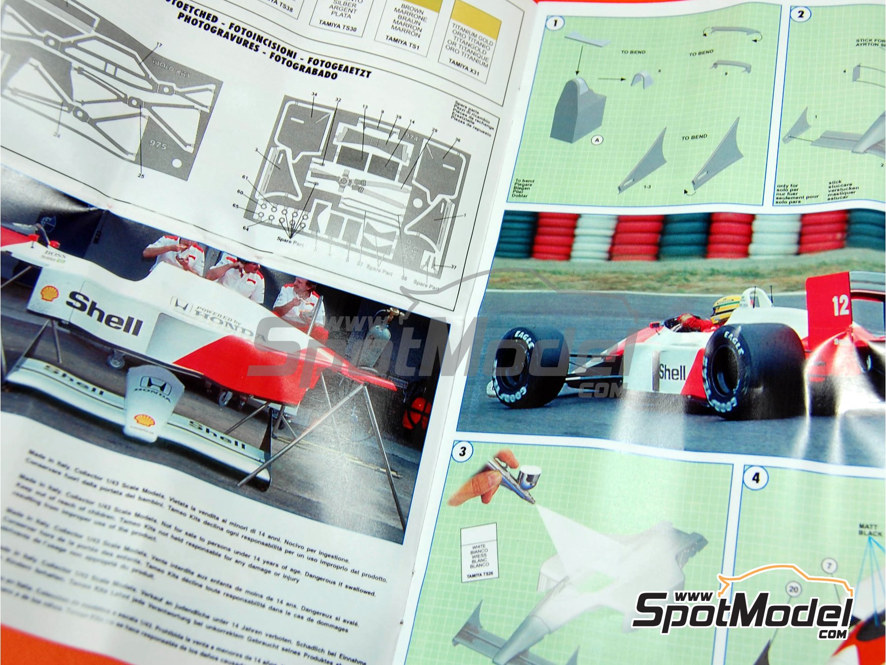 Image 14: McLaren Honda MP4/4 McLaren Racing Limited Team sponsored by Marlboro - Japanese Formula 1 Grand Prix 1998 | Car scale model kit in 1/64 scale manufactured by Tameo Kits (ref.&nbsp;64T001)