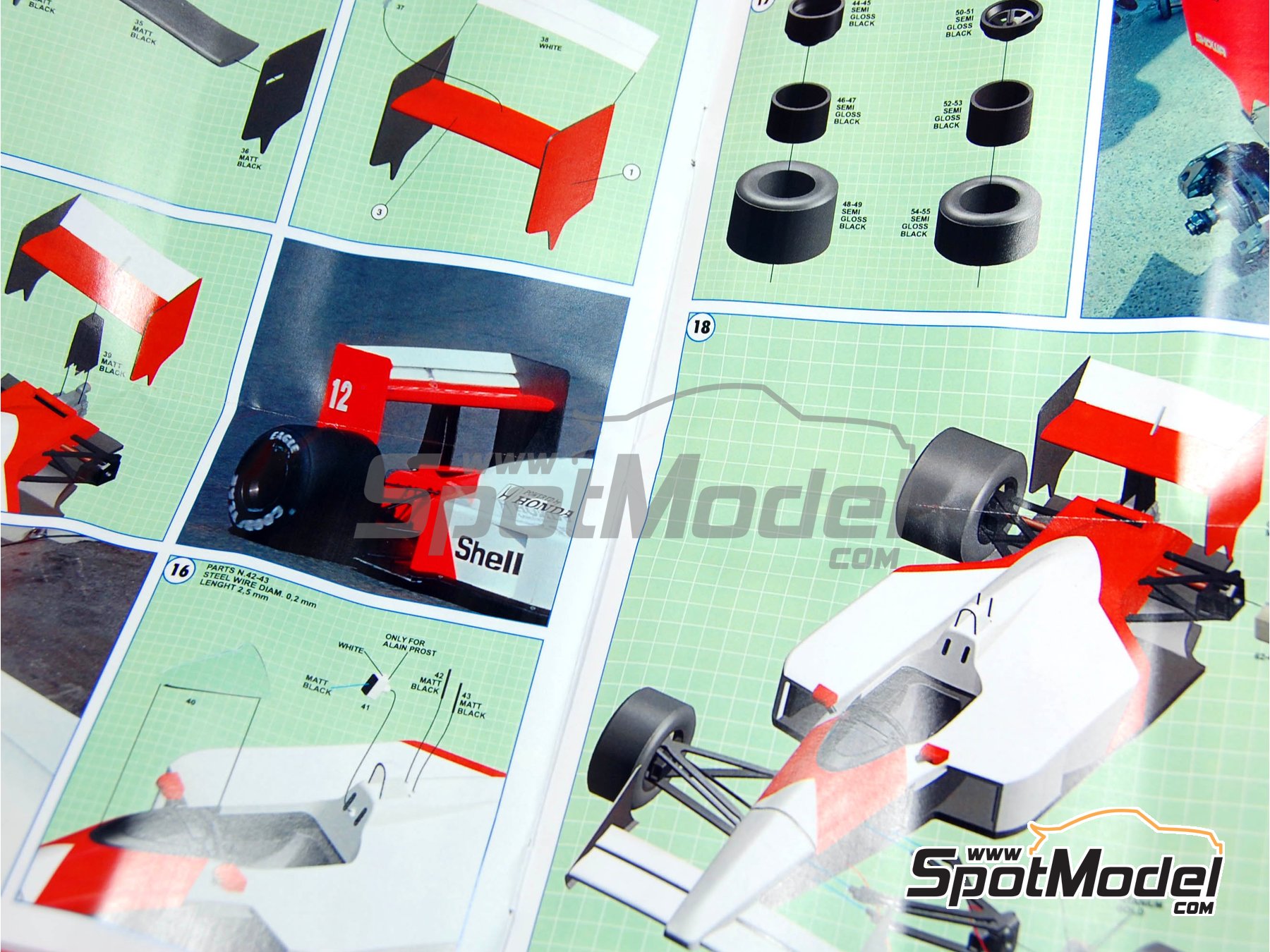 Image 15: McLaren Honda MP4/4 McLaren Racing Limited Team sponsored by Marlboro - Japanese Formula 1 Grand Prix 1998 | Car scale model kit in 1/64 scale manufactured by Tameo Kits (ref.&nbsp;64T001)
