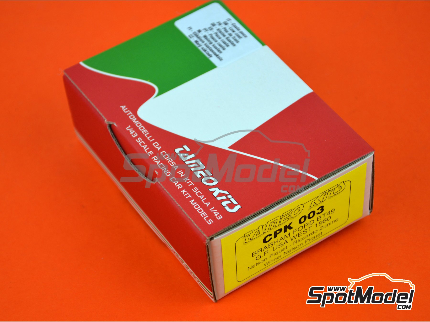 Image 8: Brabham Ford BT49 Equipo Brabham Racing Organisation patrocinado por Parmalat - Gran Premio de F&oacute;rmula 1 de USA West Long Beach 1980 | Maqueta de coche en escala&nbsp;1/43 fabricado por Tameo Kits (ref.&nbsp;CPK003)