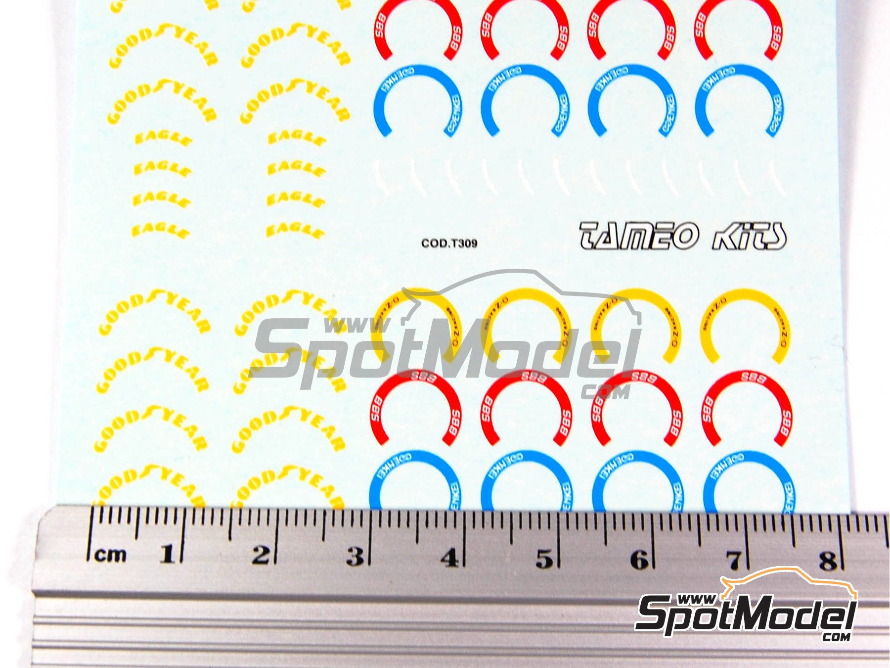 Image 2: Logotipos de Goodyear Eagle, BBS, Enkei, OZ Racing para neumaticos de F1 | Calcas de agua en escala&nbsp;1/43 fabricado por Tameo Kits (ref.&nbsp;DG04)