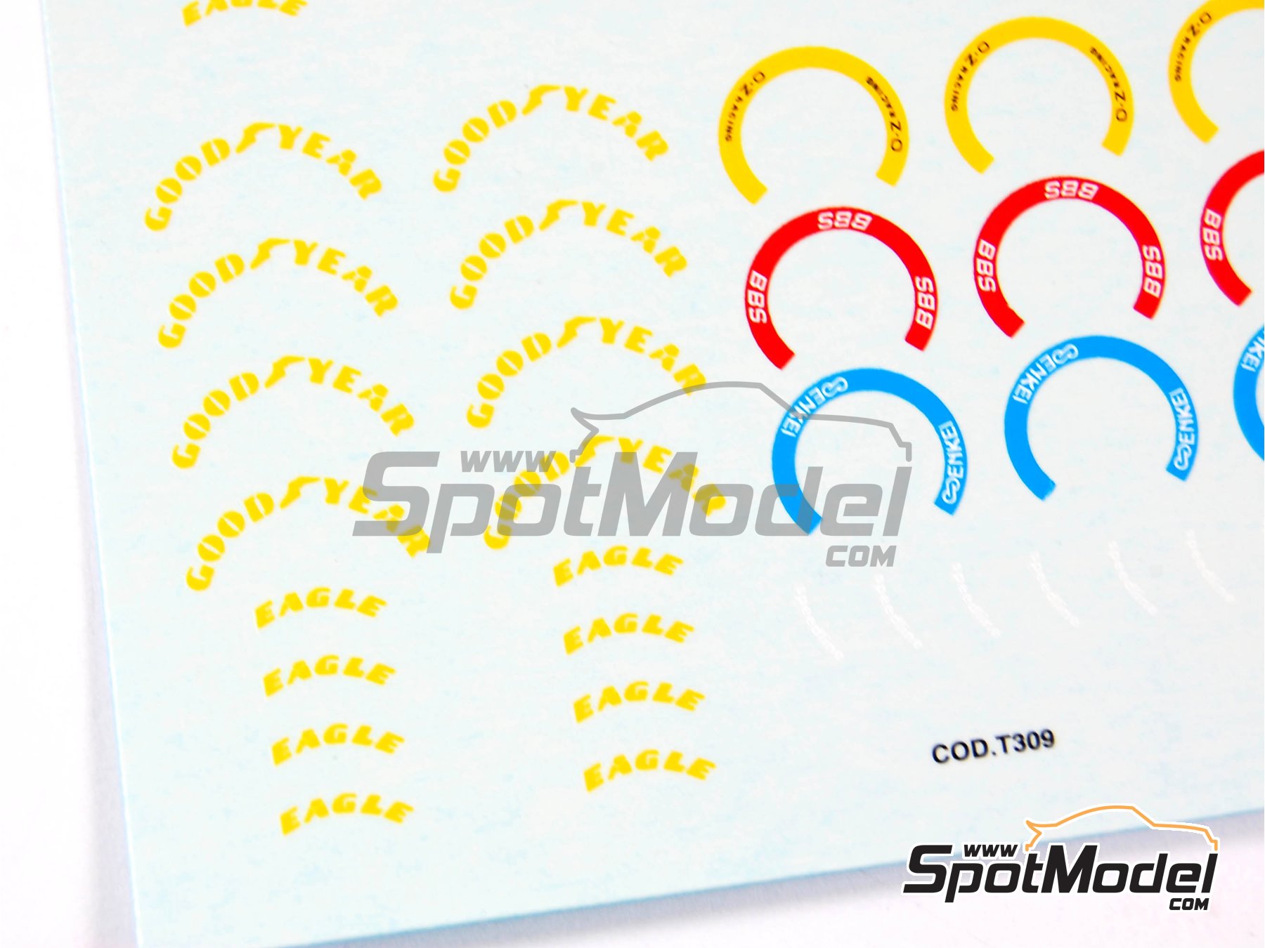 Image 4: Logotipos de Goodyear Eagle, BBS, Enkei, OZ Racing para neumaticos de F1 | Calcas de agua en escala&nbsp;1/43 fabricado por Tameo Kits (ref.&nbsp;DG04)
