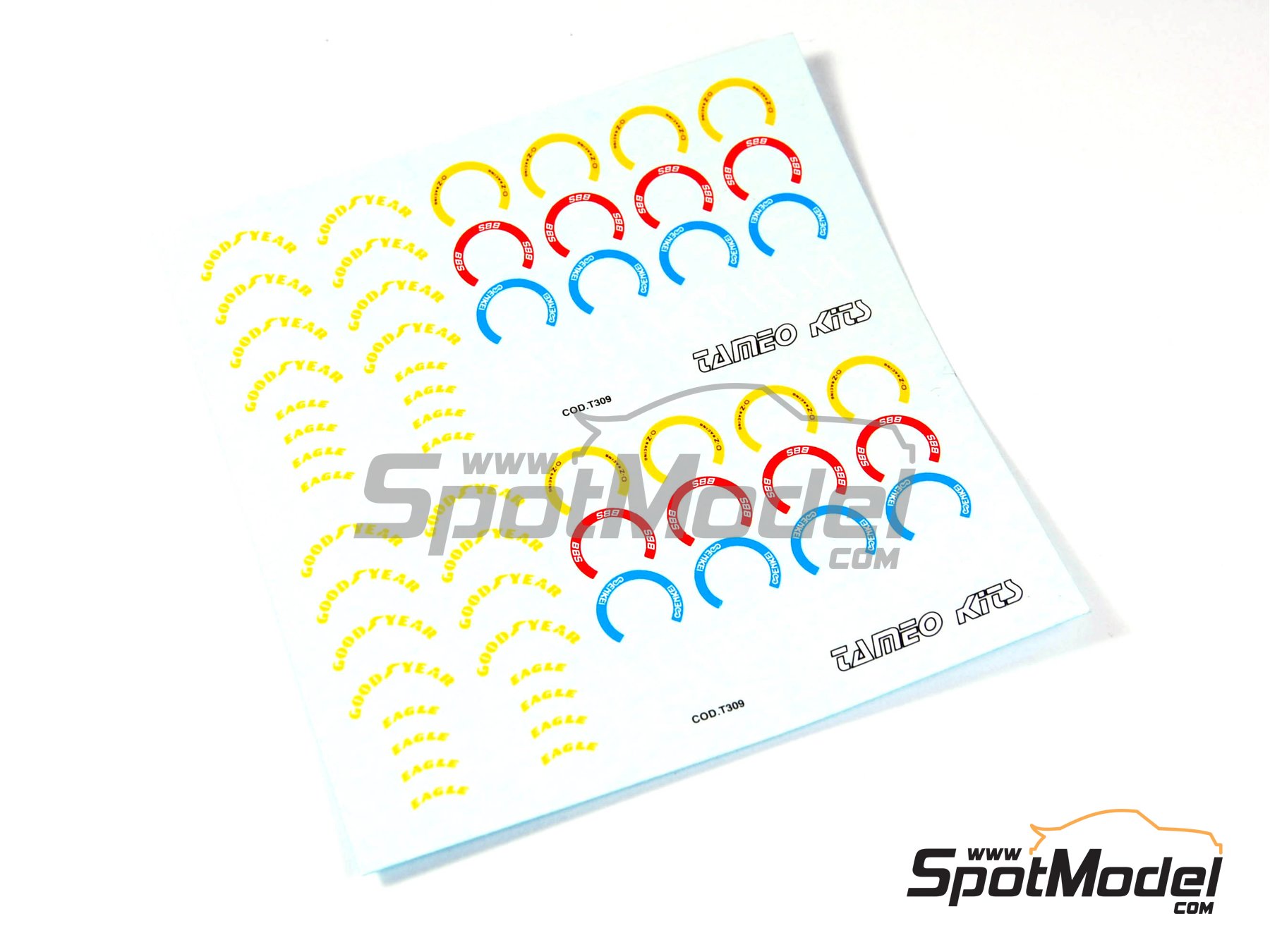 Image 5: Logotipos de Goodyear Eagle, BBS, Enkei, OZ Racing para neumaticos de F1 | Calcas de agua en escala&nbsp;1/43 fabricado por Tameo Kits (ref.&nbsp;DG04)