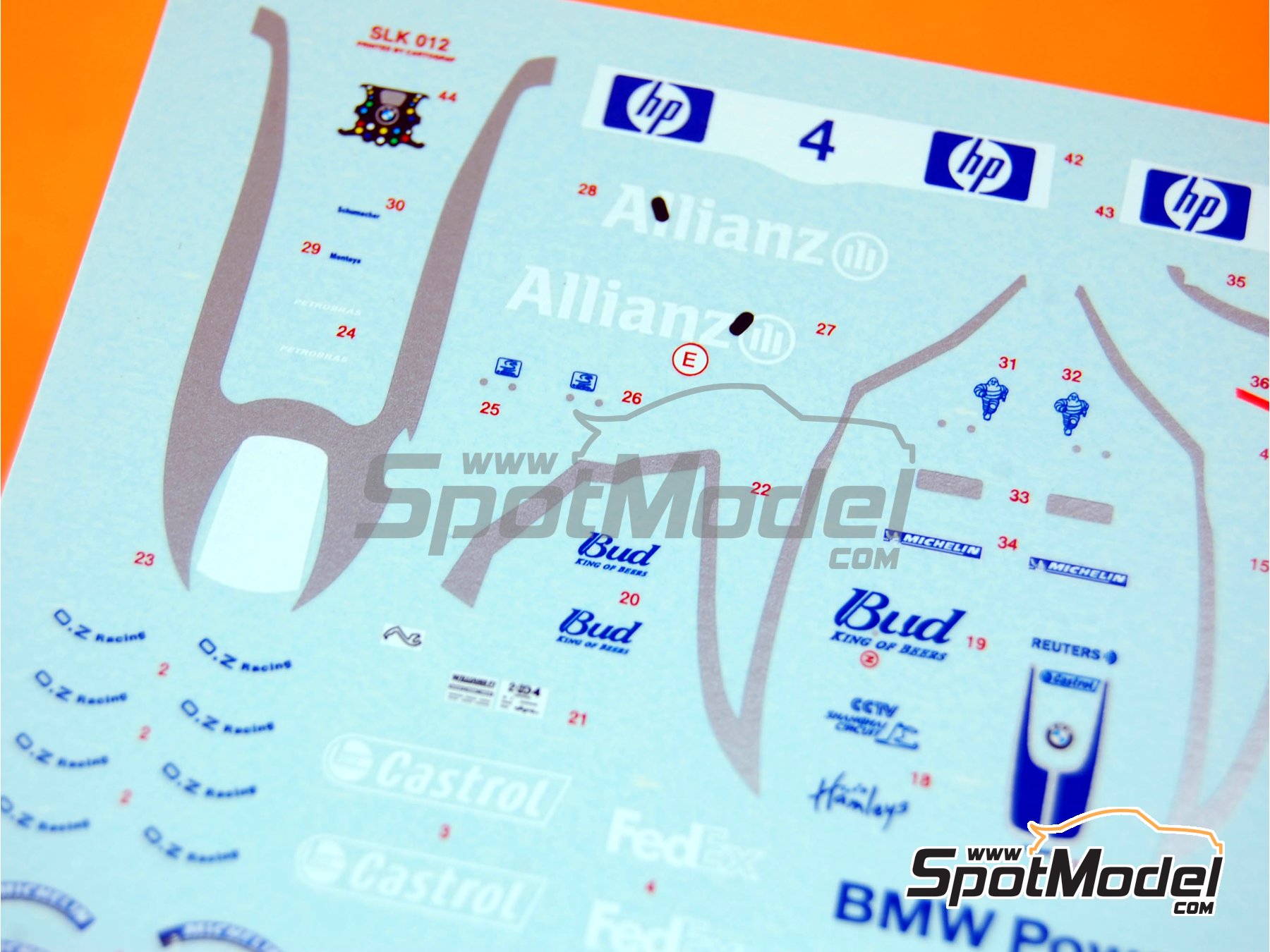 Image 1: Williams BMW FW26 Equipo Williams Grand Prix Engineering patrocinado por HP - Gran Premio de Formula 1 de M&oacute;naco 2004 | Decoraci&oacute;n en escala&nbsp;1/43 fabricado por Tameo Kits (ref.&nbsp;DK-SLK012)
