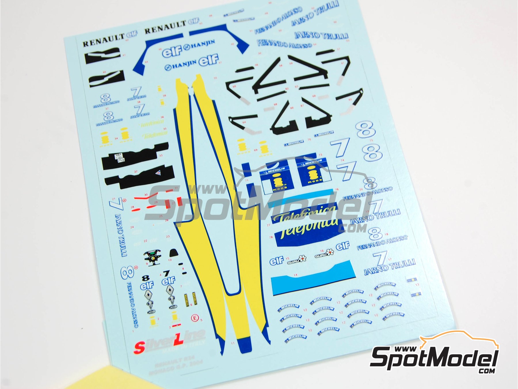 Image 3: Renault R24 Renault F1 Team sponsored by Mild Seven - Monaco Formula 1 Grand Prix 2004 | Marking / livery in 1/43 scale manufactured by Tameo Kits (ref.&nbsp;DK-SLK013)