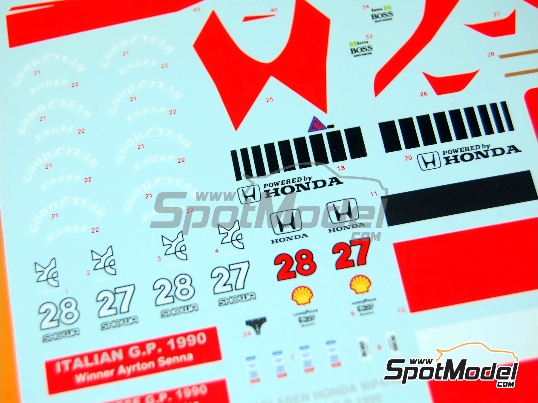 Image 2: McLaren Honda MP4/5B Equipo McLaren Racing Limited patrocinado por Marlboro - Gran Premio de F&oacute;rmula 1 de Italia 1990 | Decoraci&oacute;n en escala&nbsp;1/43 fabricado por Tameo Kits (ref.&nbsp;DK-SLK016)