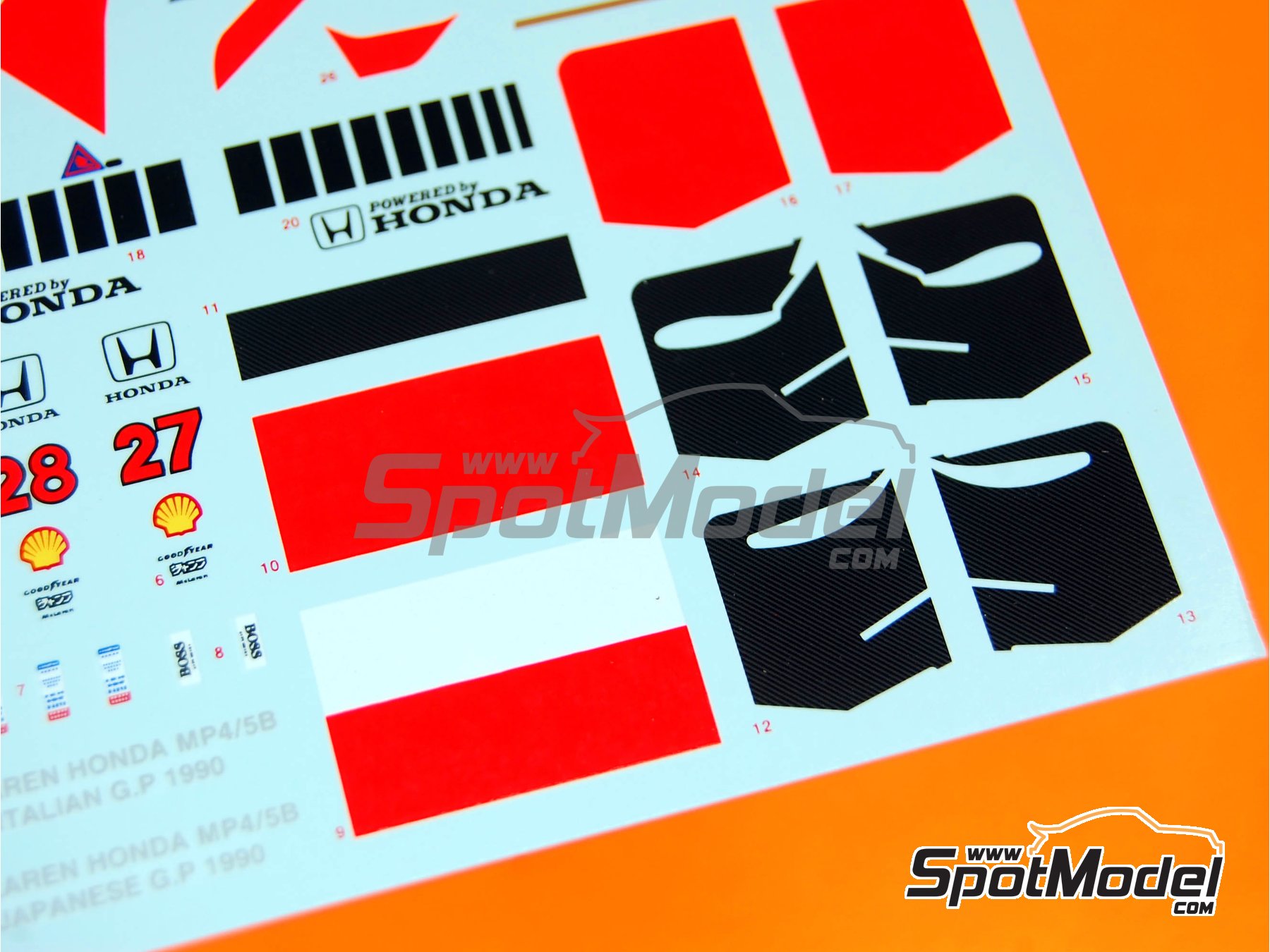 Image 3: McLaren Honda MP4/5B Equipo McLaren Racing Limited patrocinado por Marlboro - Gran Premio de F&oacute;rmula 1 de Italia 1990 | Decoraci&oacute;n en escala&nbsp;1/43 fabricado por Tameo Kits (ref.&nbsp;DK-SLK016)