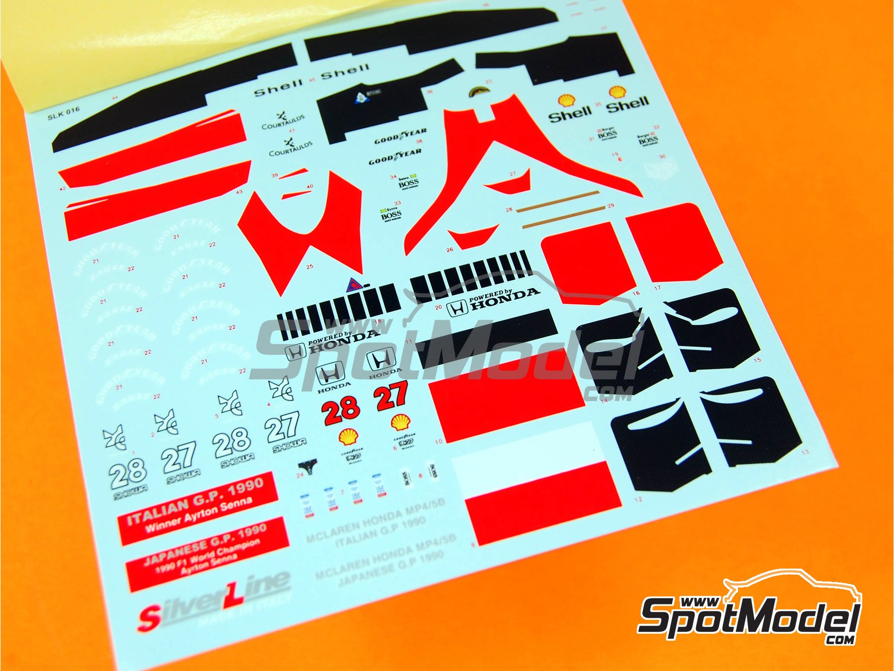 Image 4: McLaren Honda MP4/5B Equipo McLaren Racing Limited patrocinado por Marlboro - Gran Premio de F&oacute;rmula 1 de Italia 1990 | Decoraci&oacute;n en escala&nbsp;1/43 fabricado por Tameo Kits (ref.&nbsp;DK-SLK016)