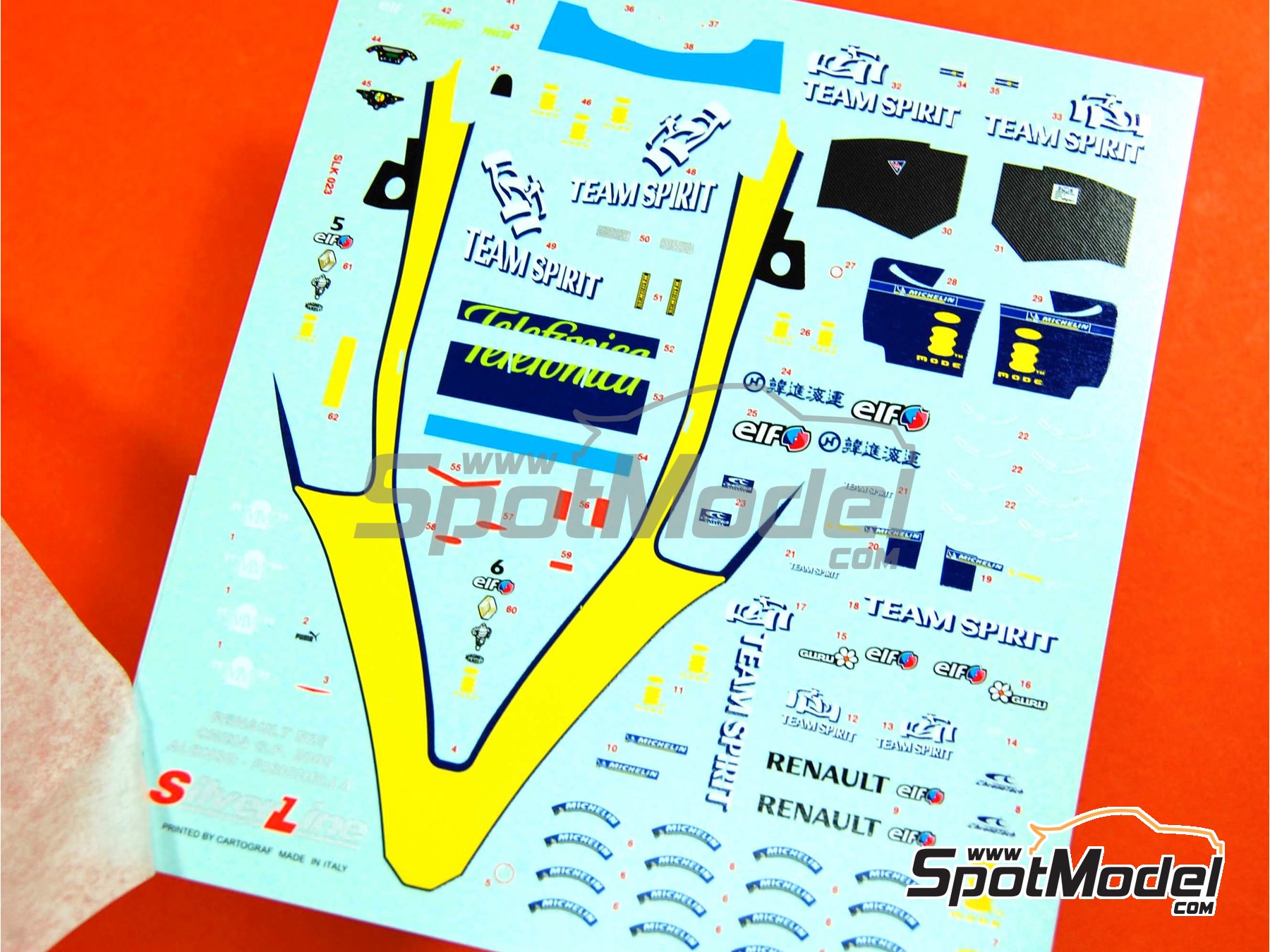 Image 1: Renault R25 Equipo Renault F1 patrocinado por Mild Seven - Gran Premio de F&oacute;rmula 1 de China 2005 | Decoraci&oacute;n en escala&nbsp;1/43 fabricado por Tameo Kits (ref.&nbsp;DK-SLK023)
