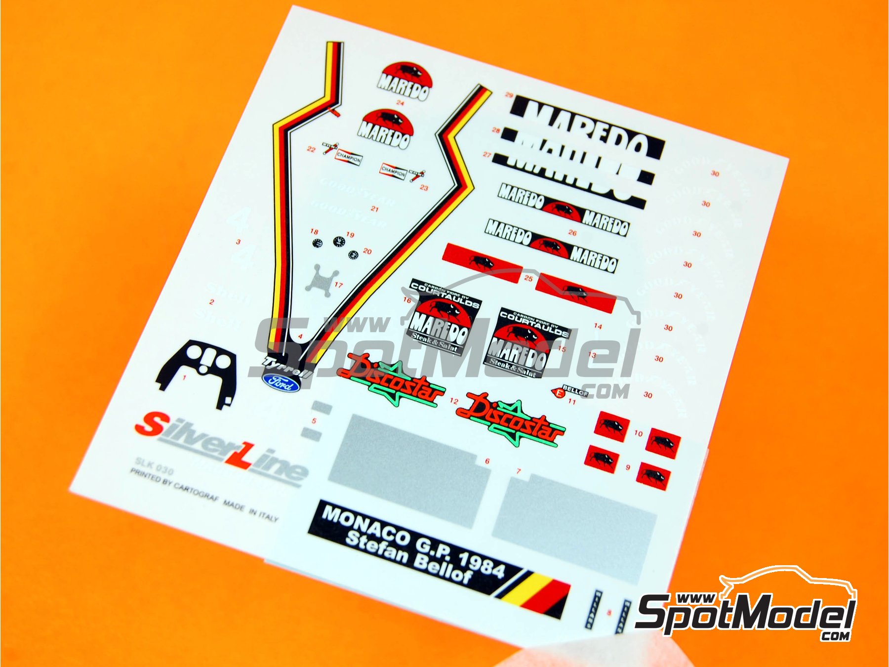 Tameo Kits DK-SLK030: Marking / livery 1/43 scale - Tyrrell Ford 012 ...