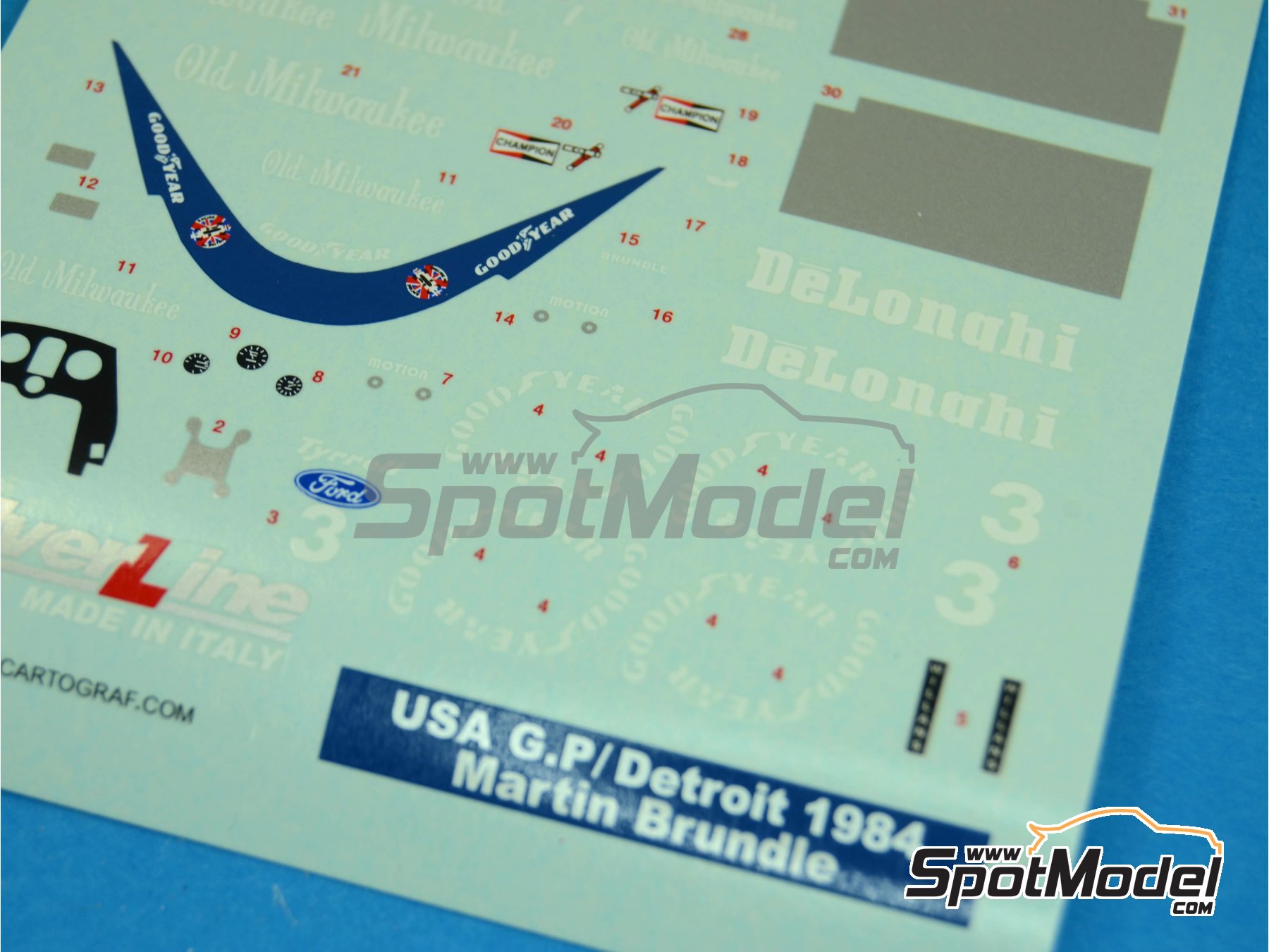 Tameo Kits DK-SLK033: Marking / livery 1/43 scale - Tyrrell Ford 012 ...