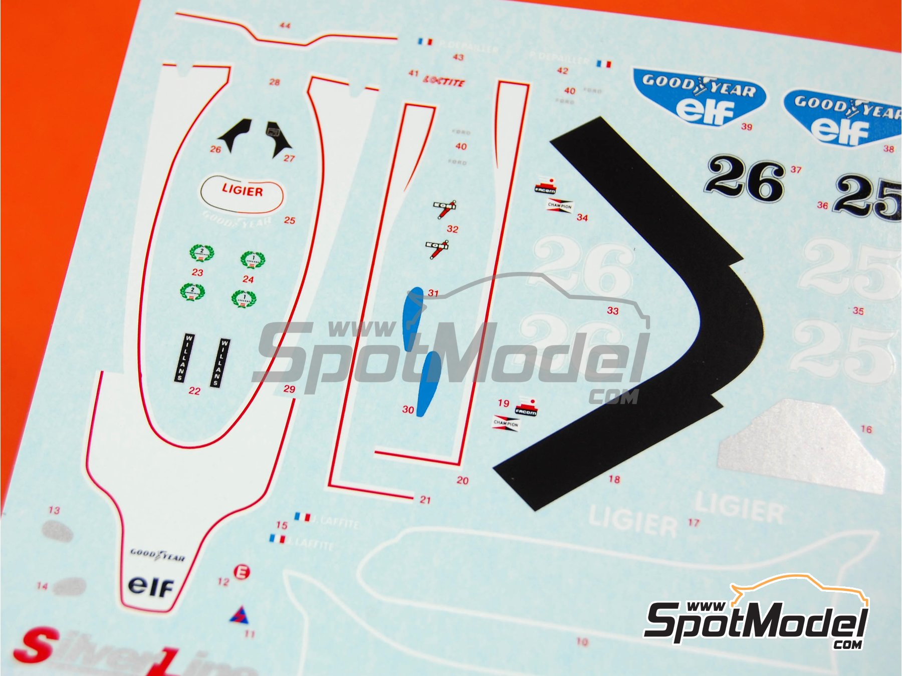 Tameo Kits Marking Livery 1 43 Scale Ligier Ford J11 Equipe Ligier Team Sponsored By Elf Gitanes 25 26 Jacques Laffite Fr Patrick Depailler Fr Spanish Formula 1 Grand