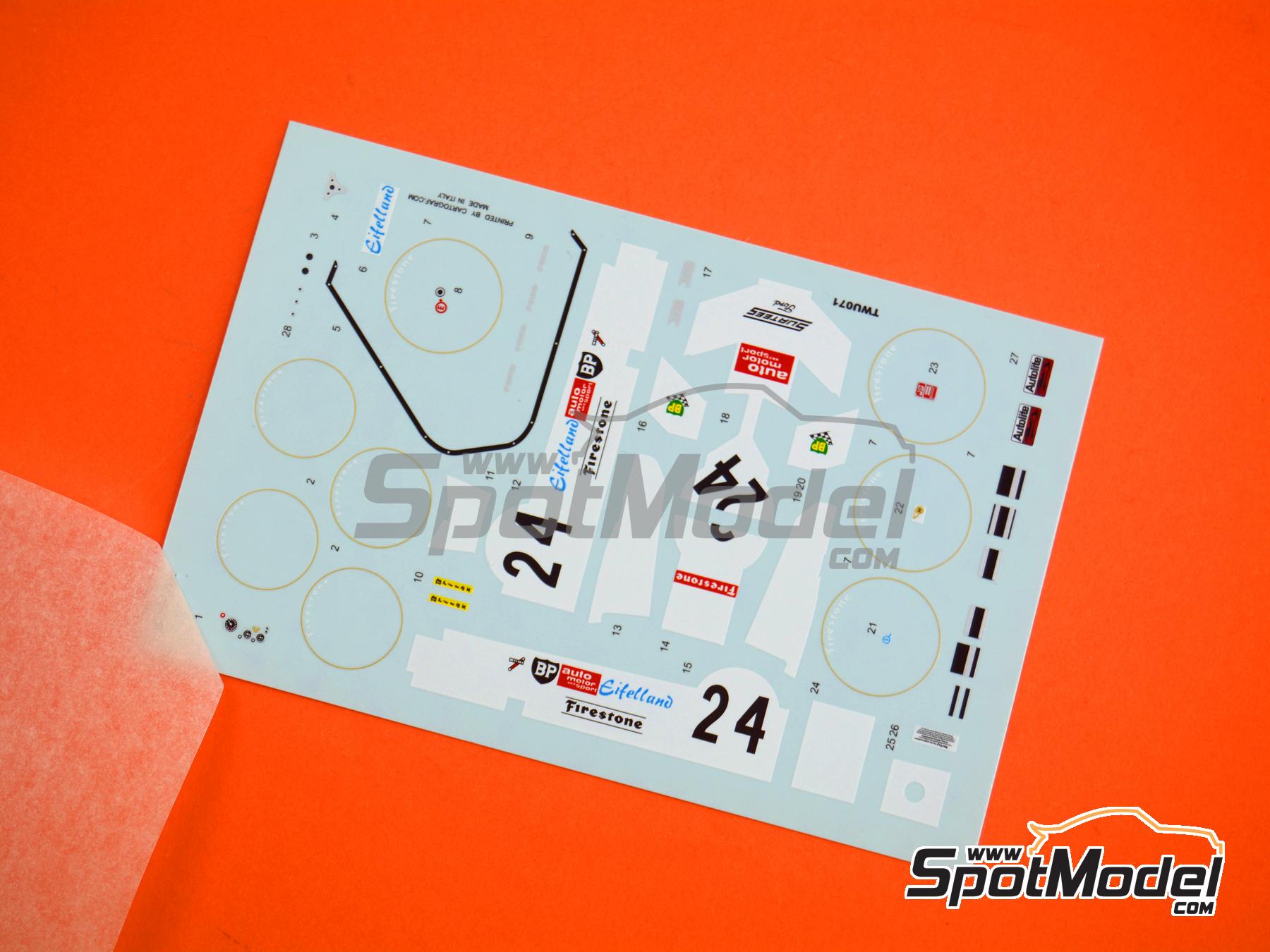 Image 1: Surtees Ford TS9 Surtees Racing Organization Team sponsored by Eifelland - Monaco Formula 1 Grand Prix 1971 | Marking / livery in 1/43 scale manufactured by Tameo Kits (ref. DK-TWU071)
