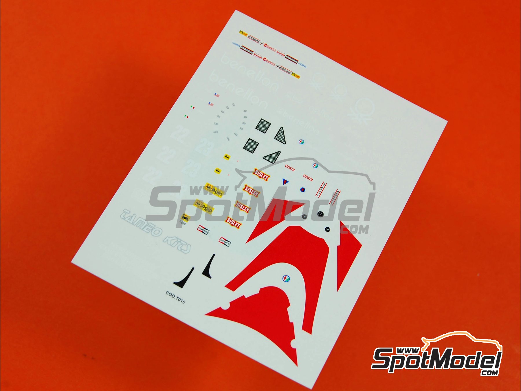 Image 3: Alfa Romeo 185T sponsored by Benetton - Monaco Formula 1 Grand Prix 1985 | Marking / livery in 1/43 scale manufactured by Tameo Kits (ref.&nbsp;DK021)