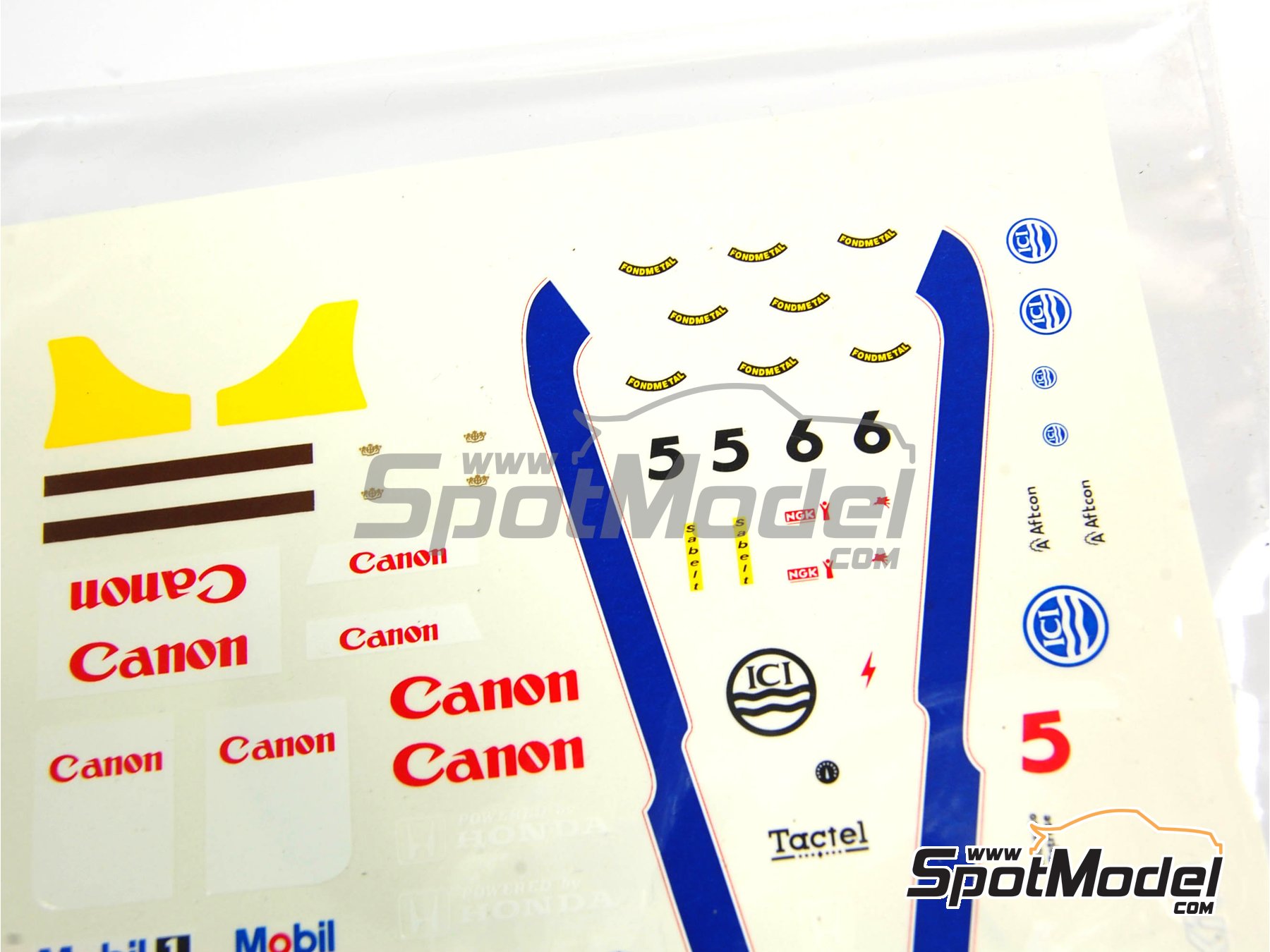 Image 1: Williams Honda FW11b Equipo Williams Grand Prix Engineering patrocinado por Canon - Gran Premio de F&oacute;rmula 1 de San Marino 1987 | Decoraci&oacute;n en escala&nbsp;1/43 fabricado por Tameo Kits (ref.&nbsp;DK054)