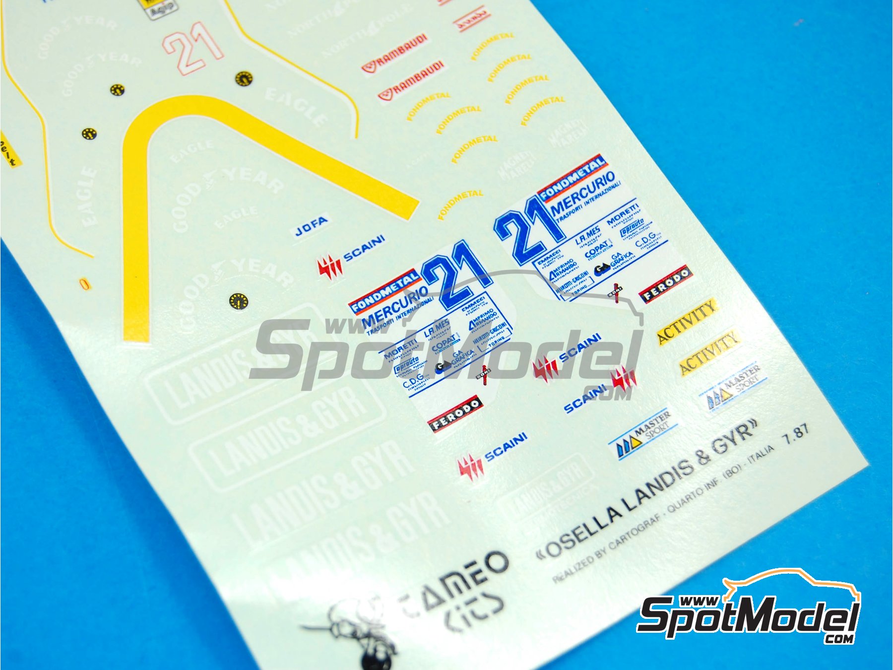 Image 2: Osella Alfa Romeo FA1/L sponsored by Landis & GYR - Monaco Formula 1 Grand Prix 1987 | Marking / livery in 1/43 scale manufactured by Tameo Kits (ref.&nbsp;DK058)