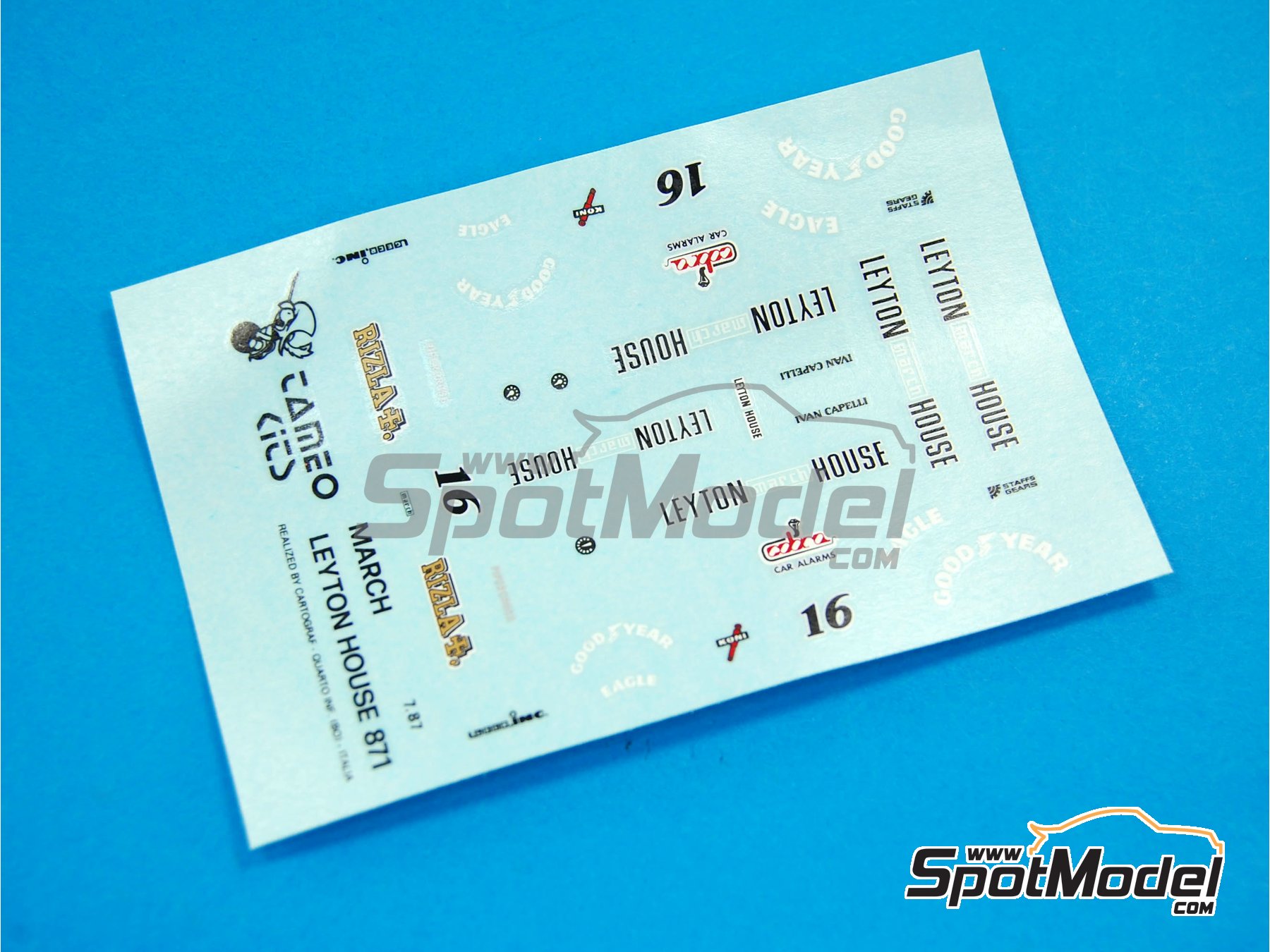 Image 1: March Cosworth 871 sponsored by Rizla+ Leyton House - Monaco Formula 1 Grand Prix 1987 | Marking / livery in 1/43 scale manufactured by Tameo Kits (ref.&nbsp;DK060)