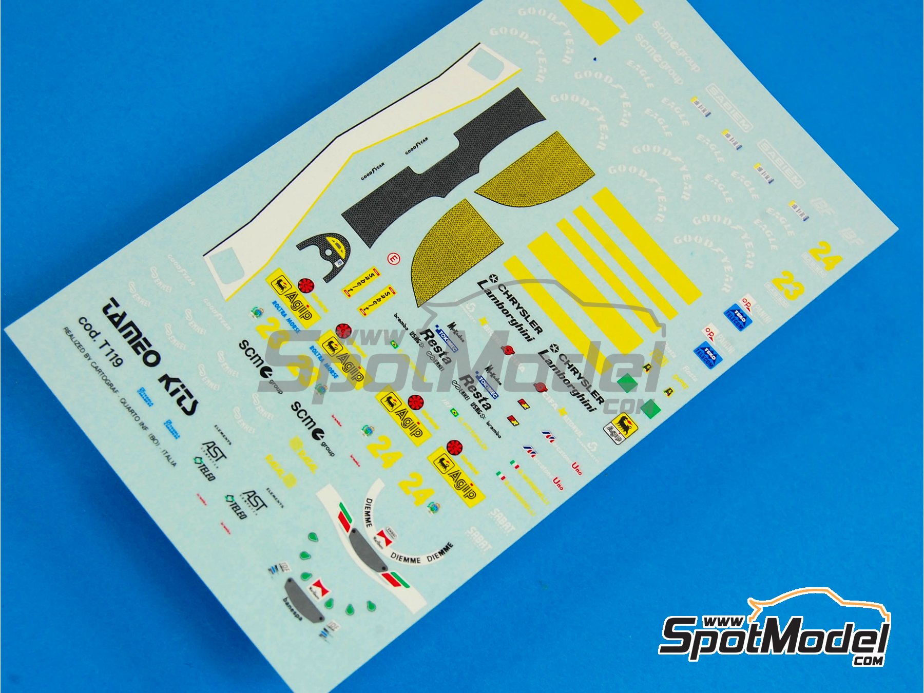 Image 5: Minardi Lamborghini M191b Equipo Minardi F1 patrocinado por Agip - Gran Premio de Fórmula 1 de Sudáfrica 1992 | Decoración en escala 1/43 fabricado por Tameo Kits (ref. DK154)