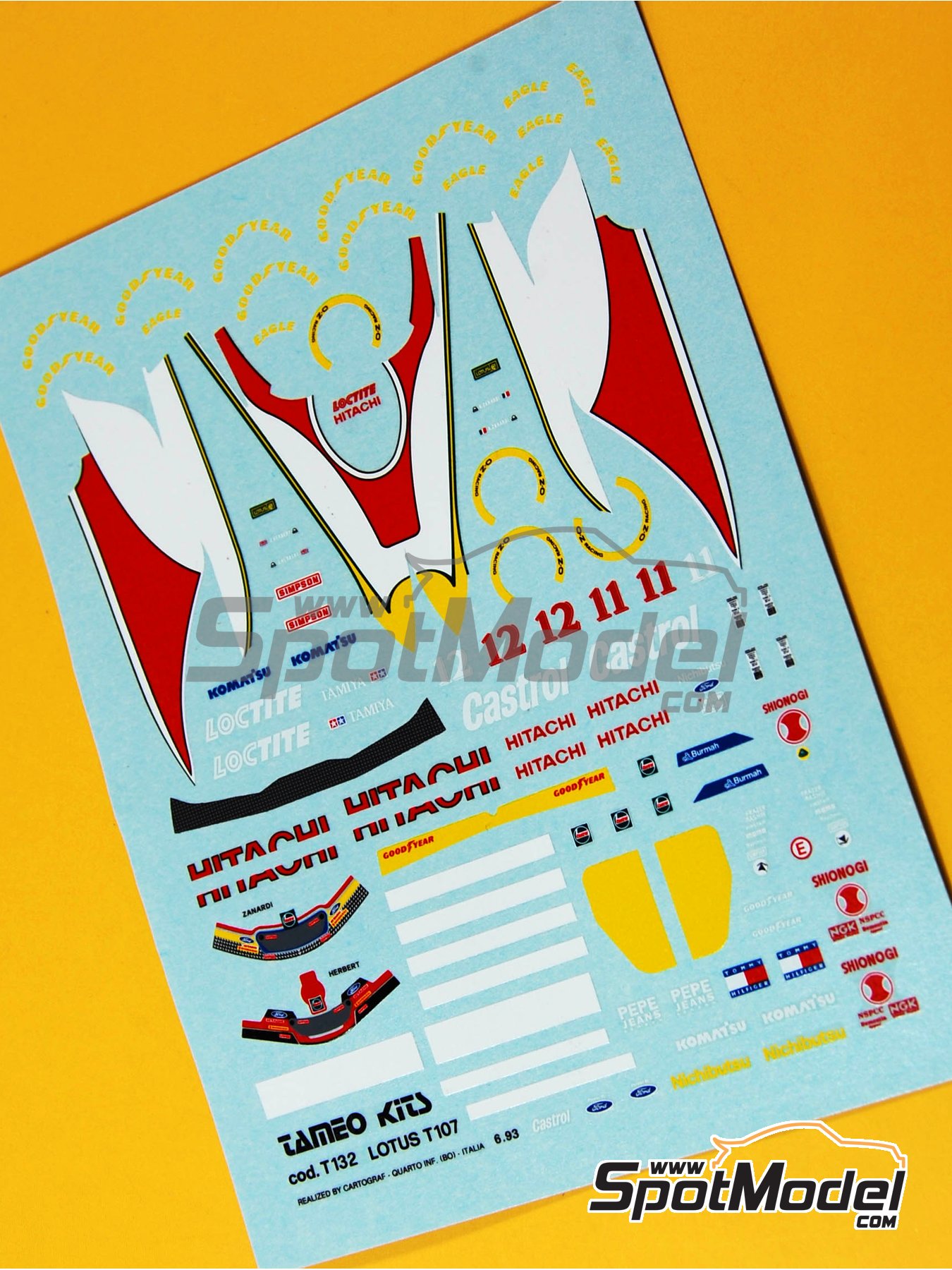 1/43 カストロール ロータス 107B #11 アレックス ザナルディ F1 唯一のポイント 獲得車 フル アクティブ カー 絶版品 N TAMIYA LOTUS 107B FORD Tameo Kits TMK165: Car scale model kit 1&frasl;43