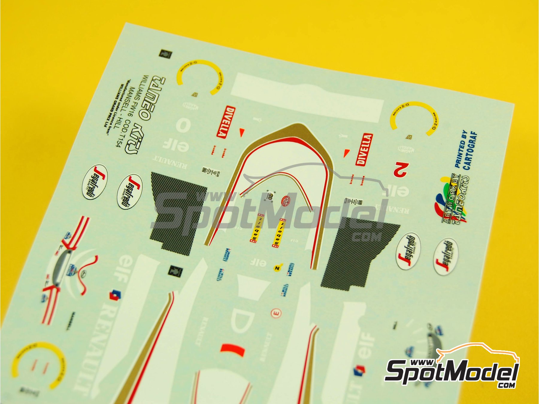 Image 2: Williams Renault FW16 Equipo Williams Grand Prix Engineering patrocinado por Rothmans - Gran Premio de F&oacute;rmula 1 de Australia 1994 | Decoraci&oacute;n en escala&nbsp;1/43 fabricado por Tameo Kits (ref.&nbsp;DK190)