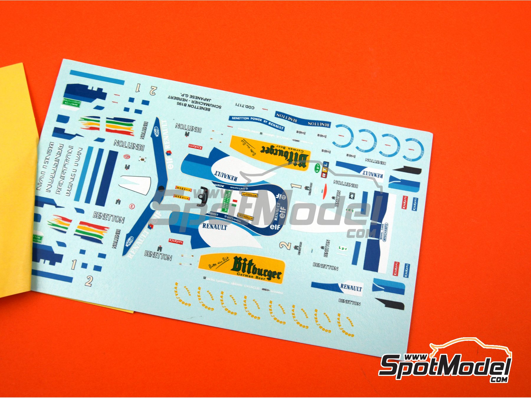 Image 1: Benetton Renault B195 Benetton Formula Ltd Team sponsored by Mild Seven - Japanese Formula 1 Grand Prix 1995 | Marking / livery in 1/43 scale manufactured by Tameo Kits (ref.&nbsp;DK206)