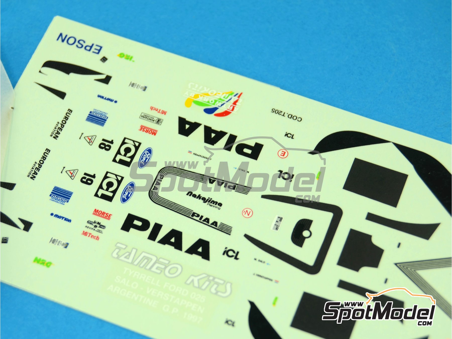 Image 1: Tyrrell Ford 025 Tyrrell Racing Team sponsored by Rothmans - Argentine Formula 1 Grand Prix 1997 | Marking / livery in 1/43 scale manufactured by Tameo Kits (ref.&nbsp;DK239)
