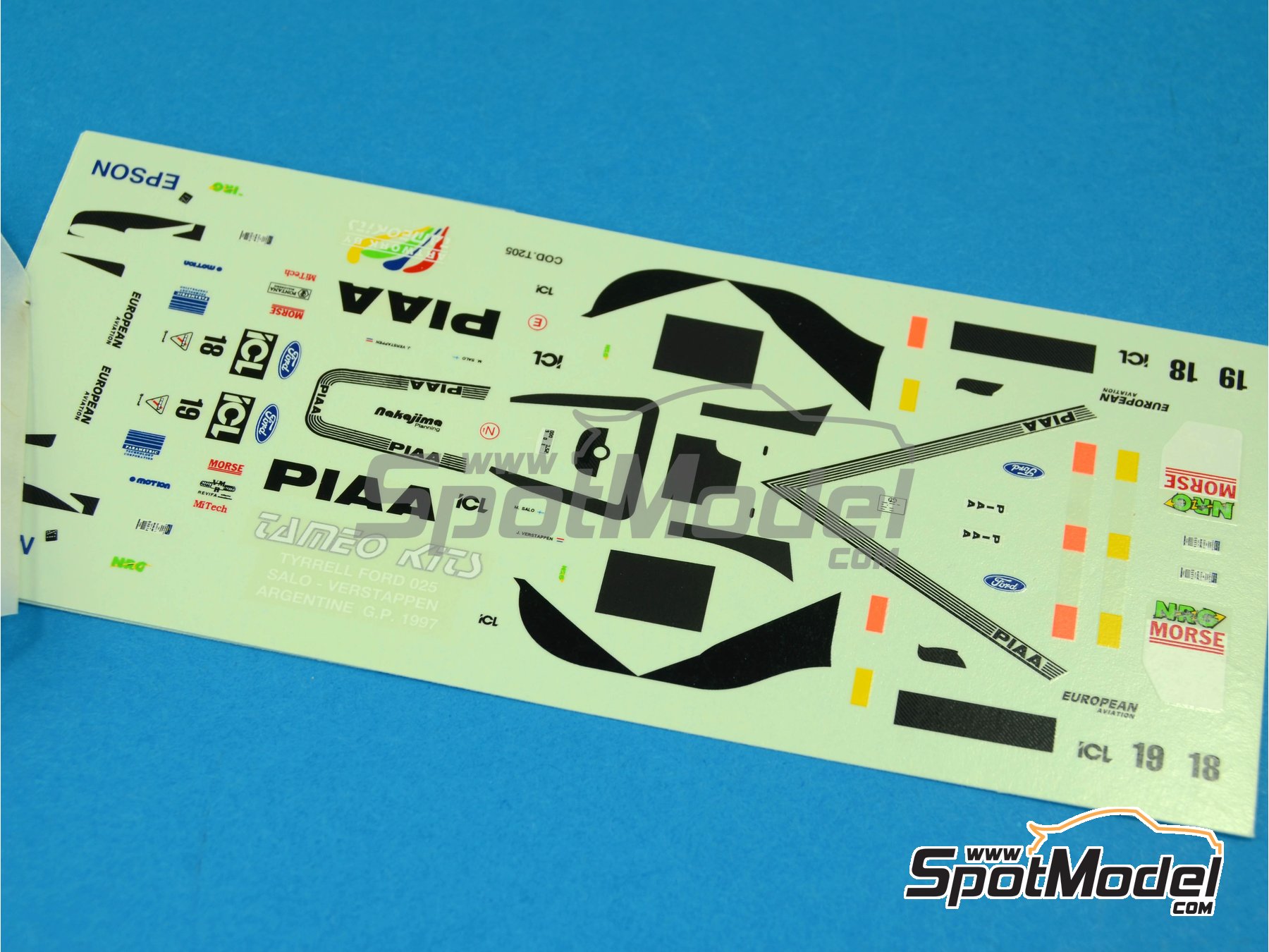 Image 3: Tyrrell Ford 025 Tyrrell Racing Team sponsored by Rothmans - Argentine Formula 1 Grand Prix 1997 | Marking / livery in 1/43 scale manufactured by Tameo Kits (ref.&nbsp;DK239)