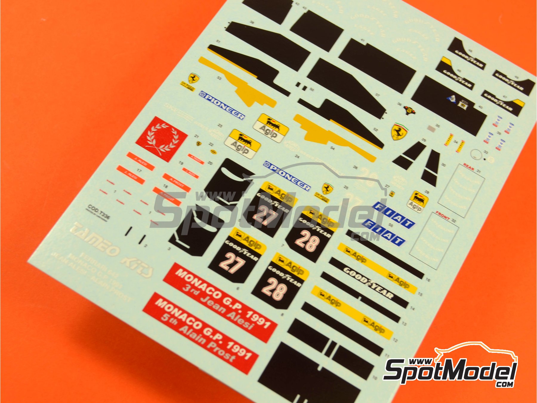 Image 1: Ferrari 642 Equipo Scuderia Ferrari patrocinado por Marlboro - Gran Premio de Formula 1 de M&oacute;naco 1991 | Decoraci&oacute;n en escala&nbsp;1/43 fabricado por Tameo Kits (ref.&nbsp;DK348)