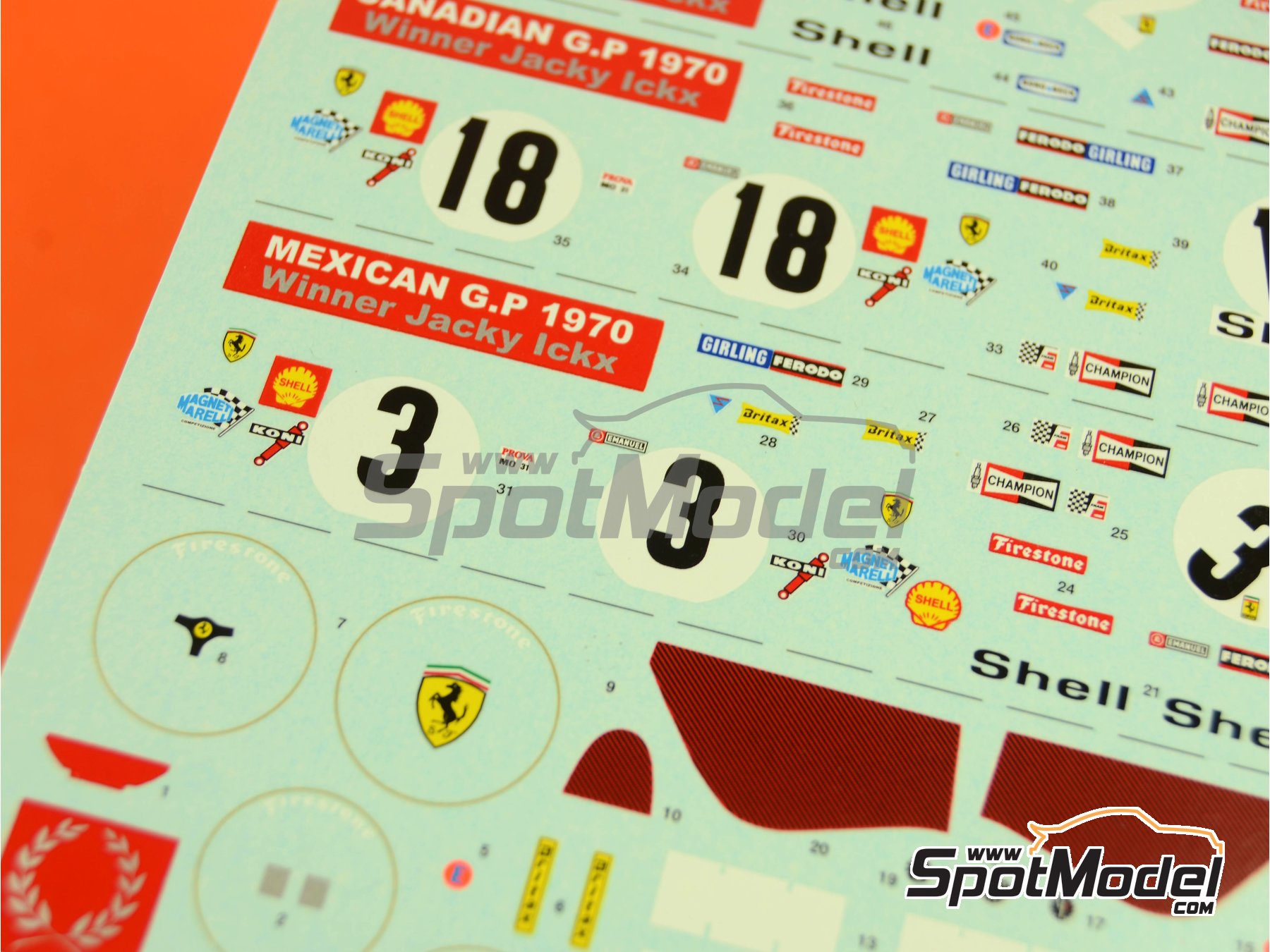 Image 3: Ferrari 312B Equipo Scuderia Ferrari patrocinado por Shell - Gran Premio de F&oacute;rmula 1 de Austria 1970 | Decoraci&oacute;n en escala&nbsp;1/43 fabricado por Tameo Kits (ref.&nbsp;DK366)