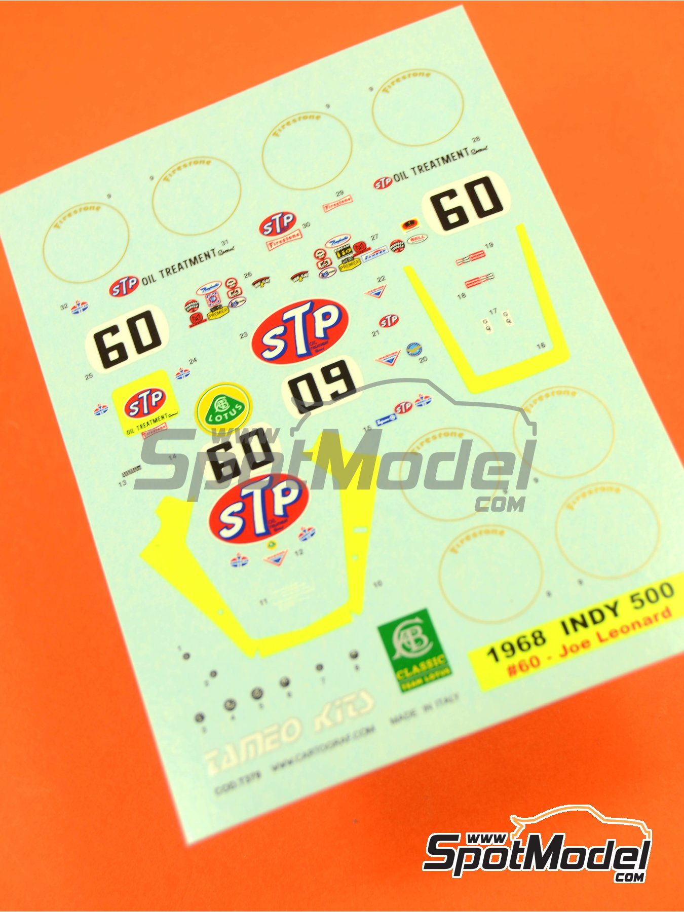 Tameo Kits DK378: Marking / livery 1/43 scale - Lotus Type 56 Turbine ...