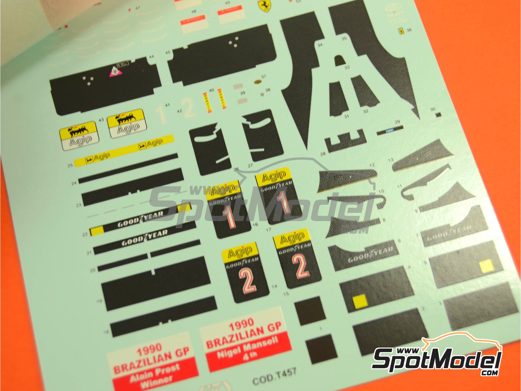 Image 3: Ferrari F1-90 Equipo Scuderia Ferrari patrocinado por Marlboro - Gran Premio de F&oacute;rmula 1 de Brasil 1990 | Decoraci&oacute;n en escala&nbsp;1/43 fabricado por Tameo Kits (ref.&nbsp;DK425)